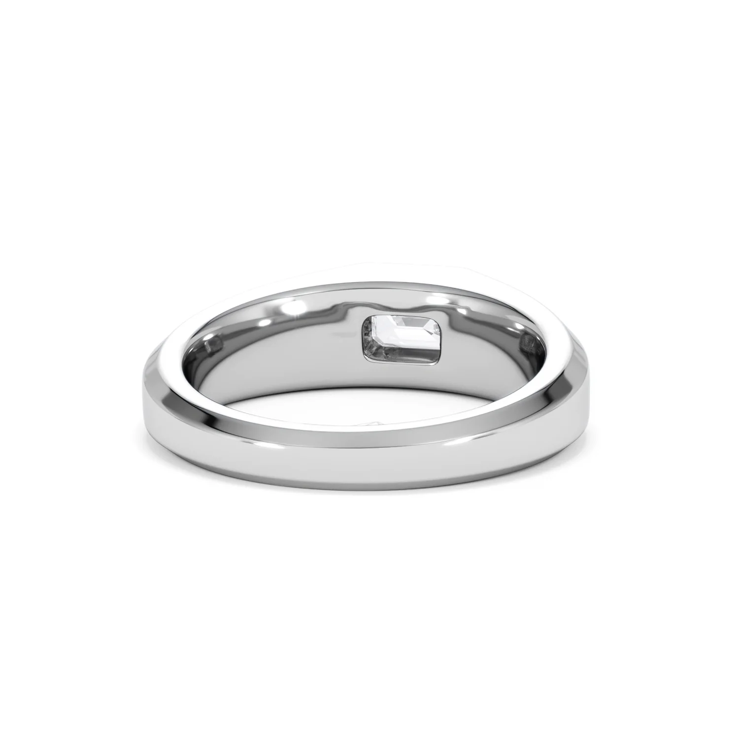 Axis Men's Lab Diamond Signet Ring 0.50ct Emerald Cut Set in 9k White Gold - Image 46