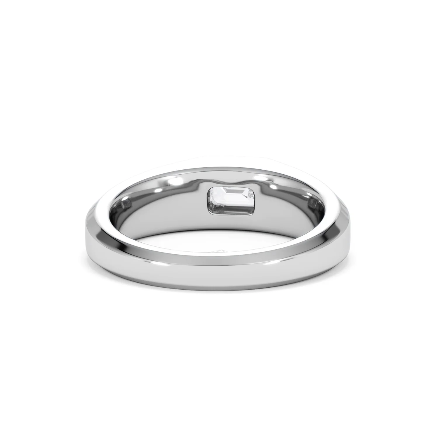 Axis Men's Lab Diamond Signet Ring 0.50ct Emerald Cut Set in 9k White Gold - Image 47