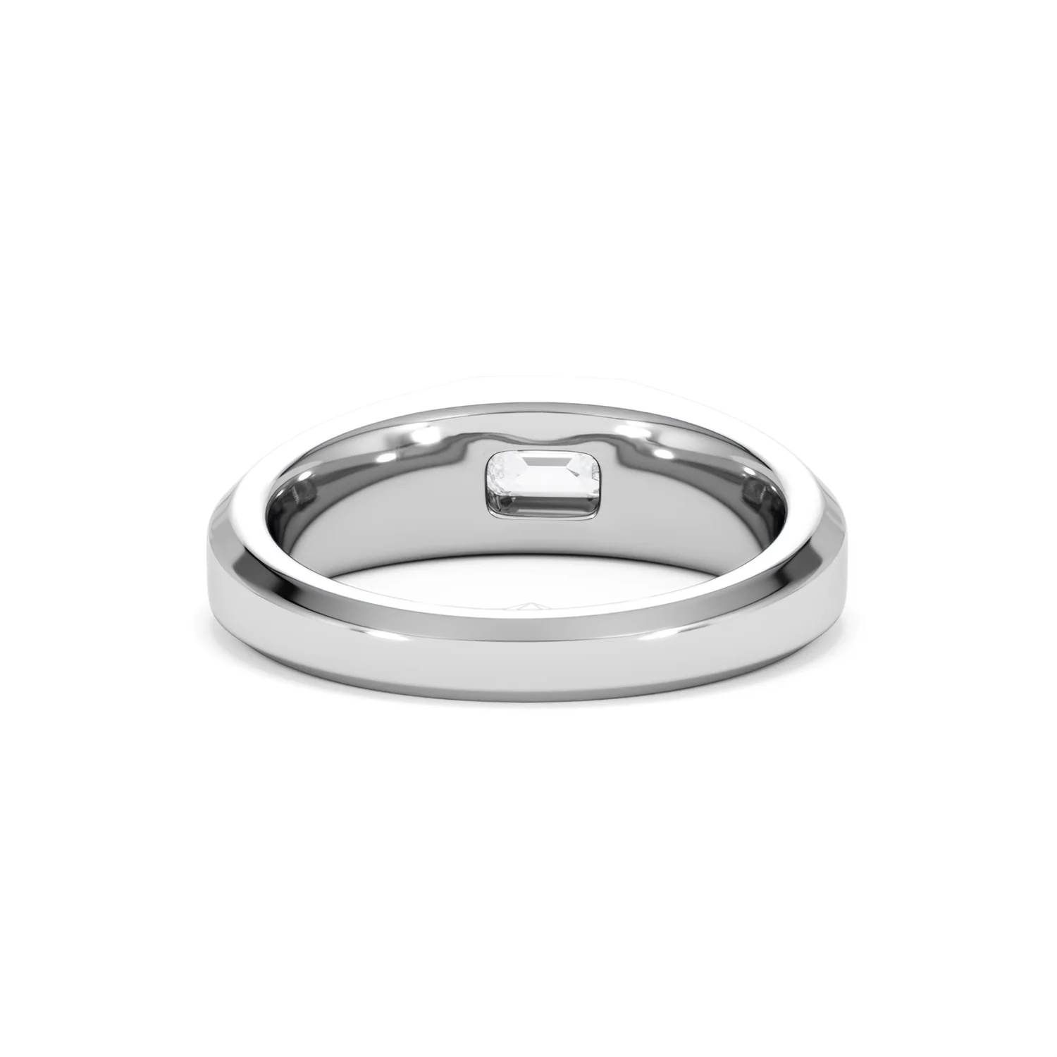 Axis Men's Lab Diamond Signet Ring 0.50ct Emerald Cut Set in 9k White Gold - Image 48