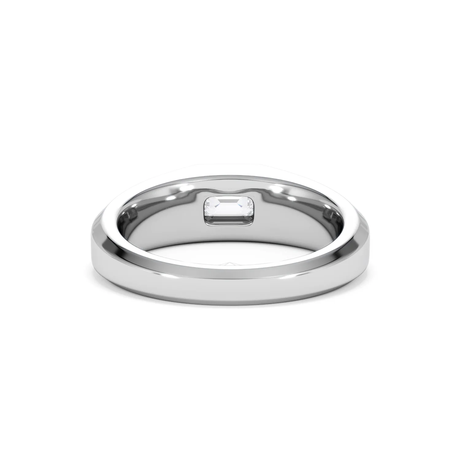 Axis Men's Lab Diamond Signet Ring 0.50ct Emerald Cut Set in 9k White Gold - Image 49