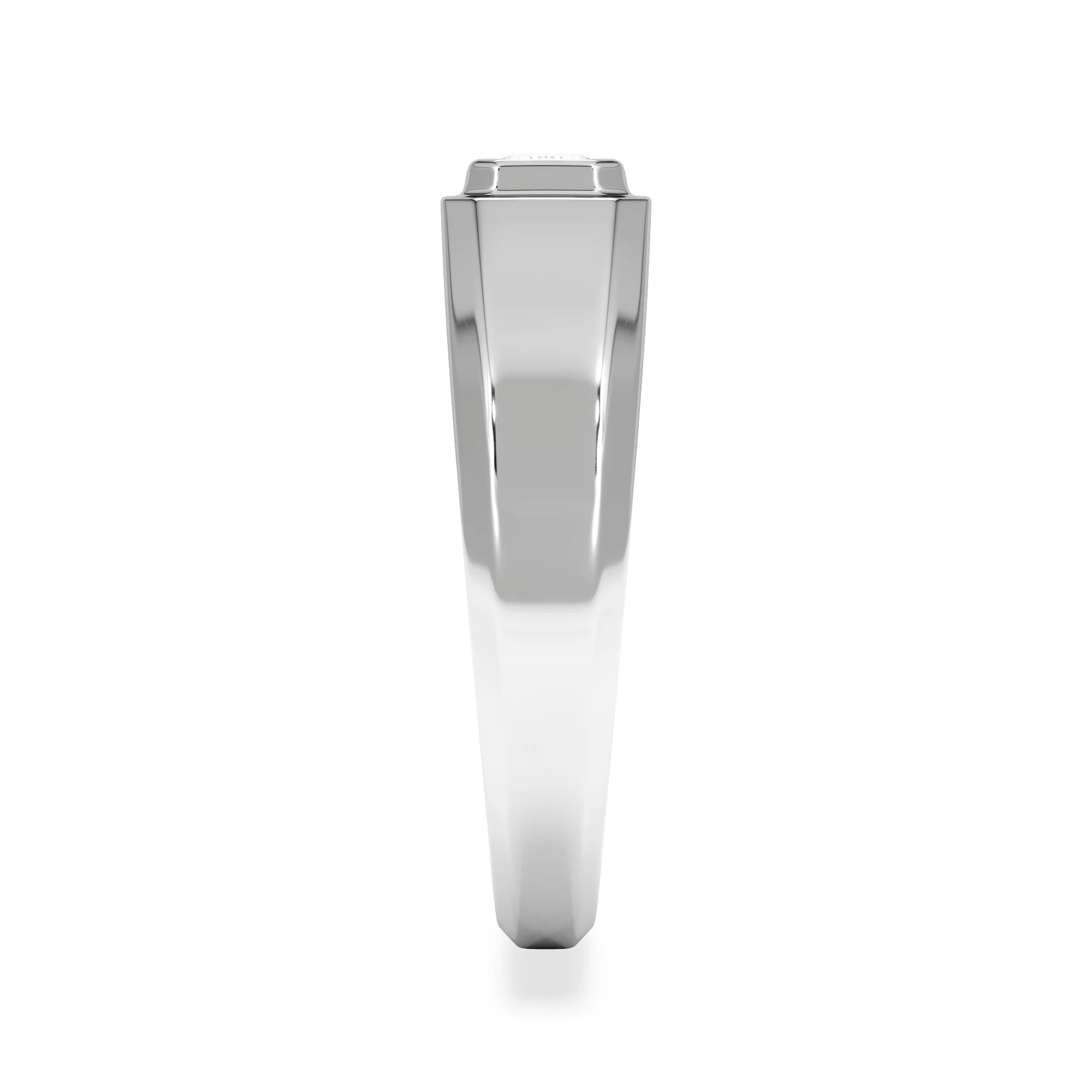 Axis Men's Lab Diamond Signet Ring 0.50ct Emerald Cut Set in 9k White Gold - Image 5