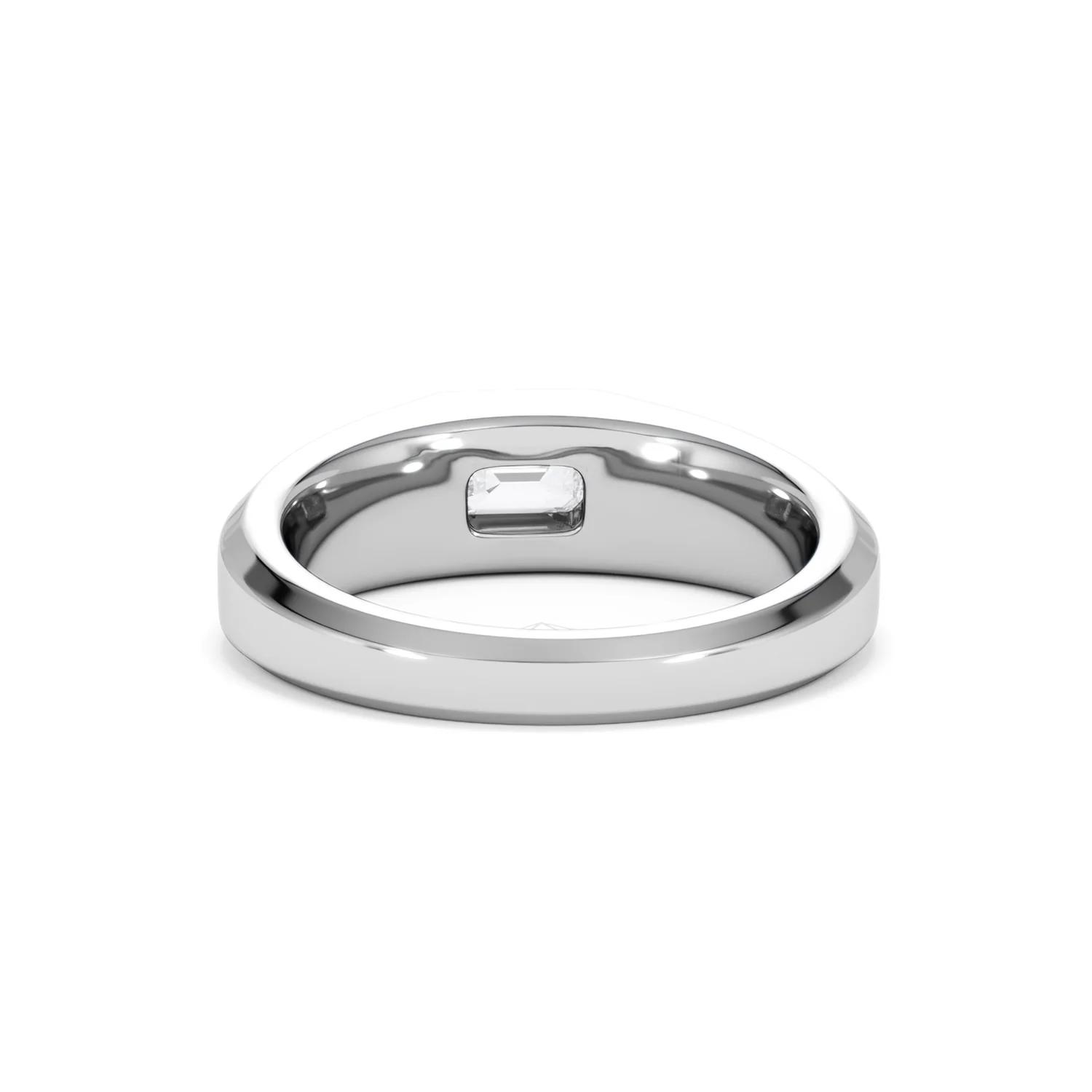 Axis Men's Lab Diamond Signet Ring 0.50ct Emerald Cut Set in 9k White Gold - Image 50