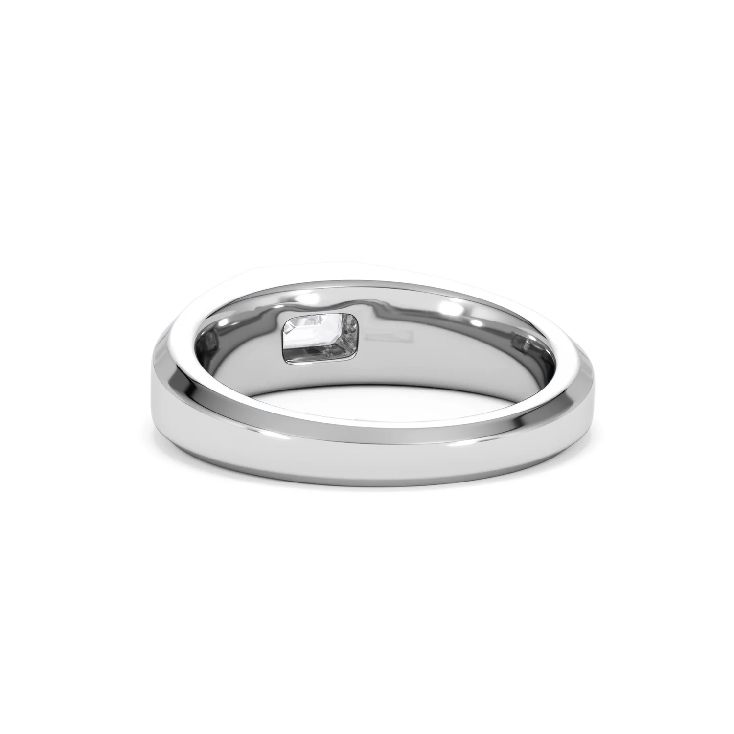 Axis Men's Lab Diamond Signet Ring 0.50ct Emerald Cut Set in 9k White Gold - Image 53