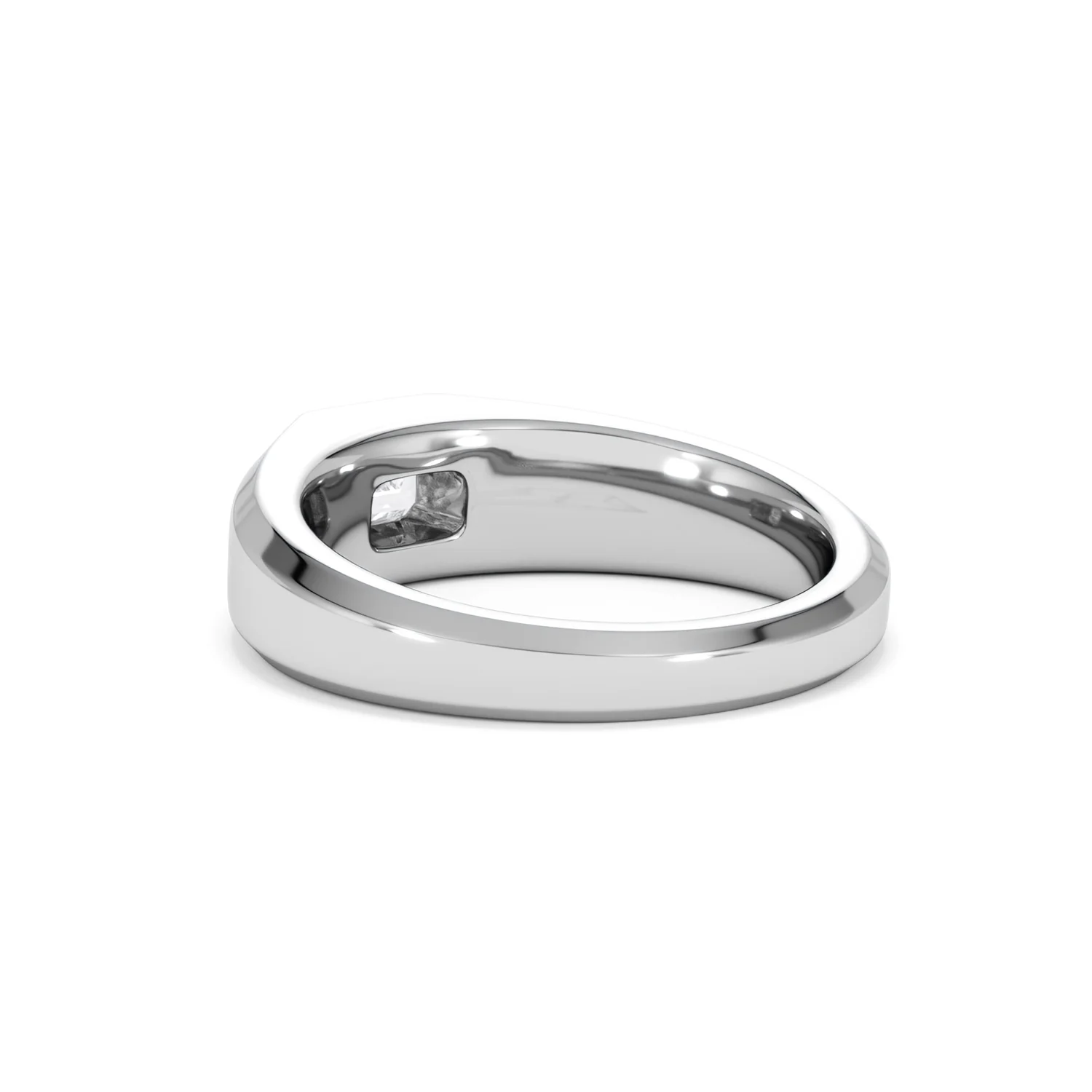 Axis Men's Lab Diamond Signet Ring 0.50ct Emerald Cut Set in 9k White Gold - Image 57