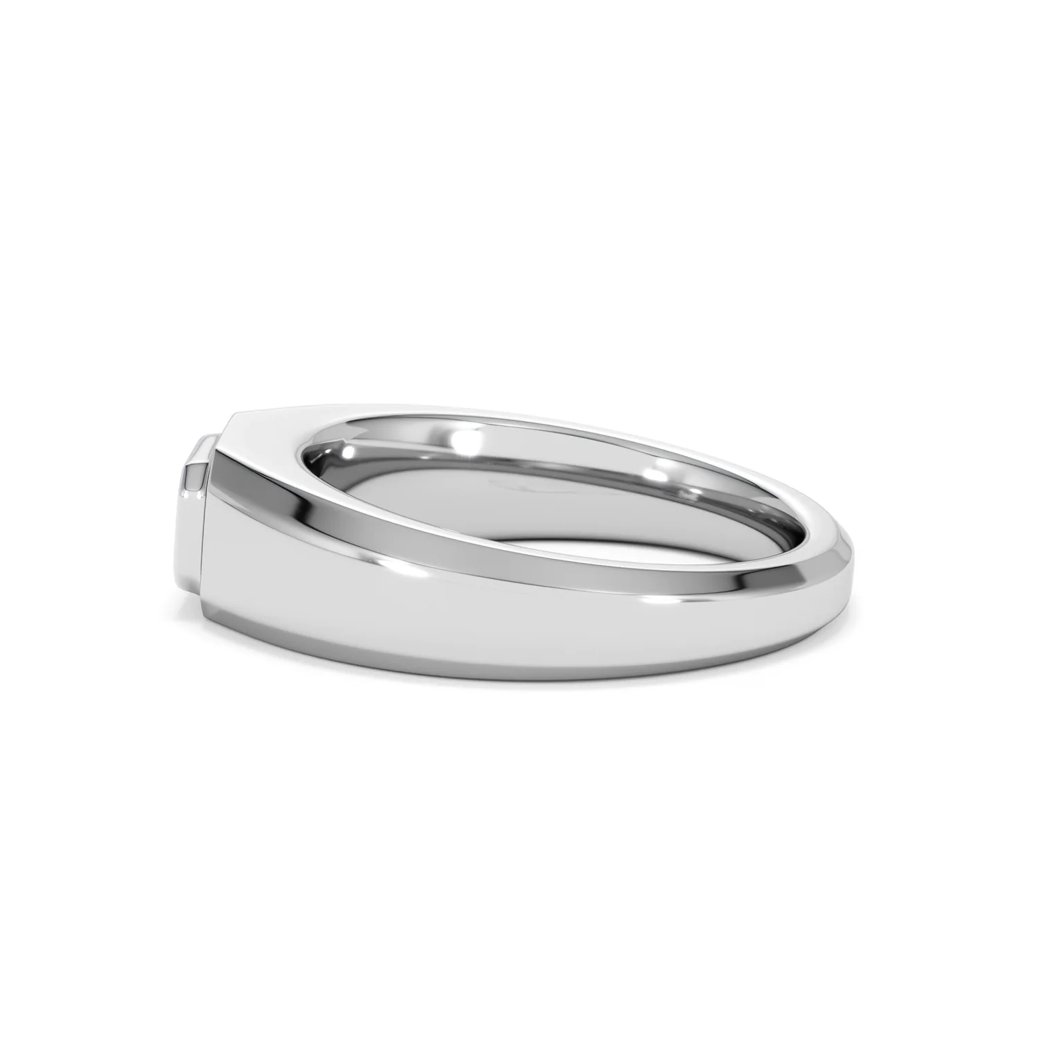Axis Men's Lab Diamond Signet Ring 0.50ct Emerald Cut Set in 9k White Gold - Image 68