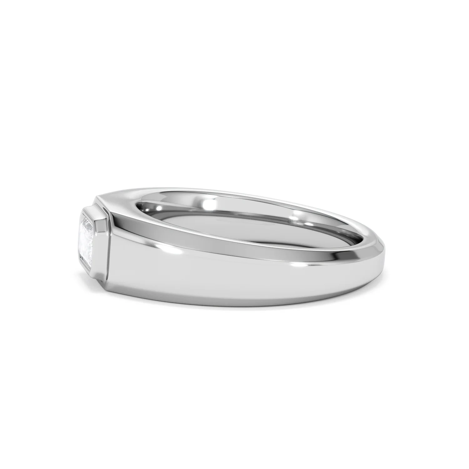 Axis Men's Lab Diamond Signet Ring 0.50ct Emerald Cut Set in 9k White Gold - Image 72