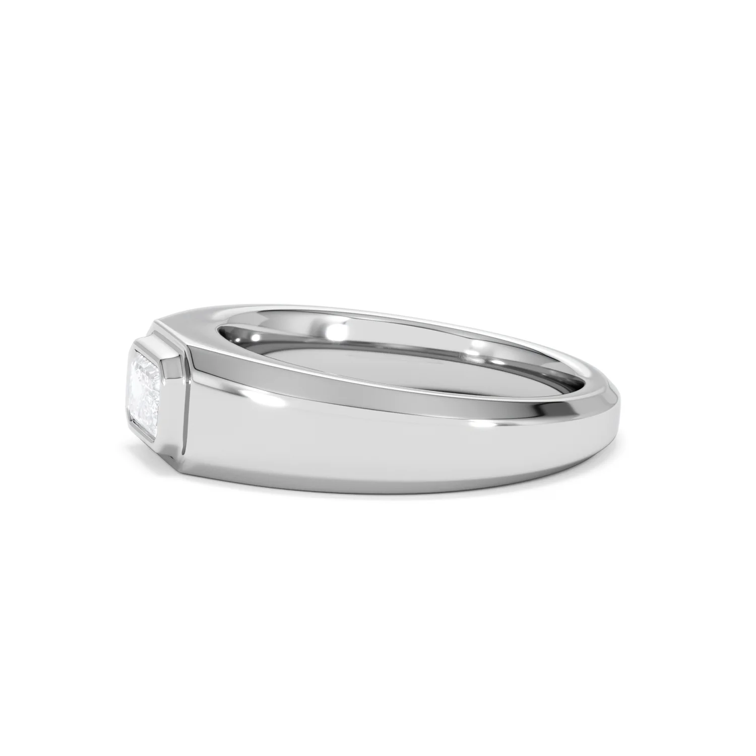 Axis Men's Lab Diamond Signet Ring 0.50ct Emerald Cut Set in 9k White Gold - Image 73