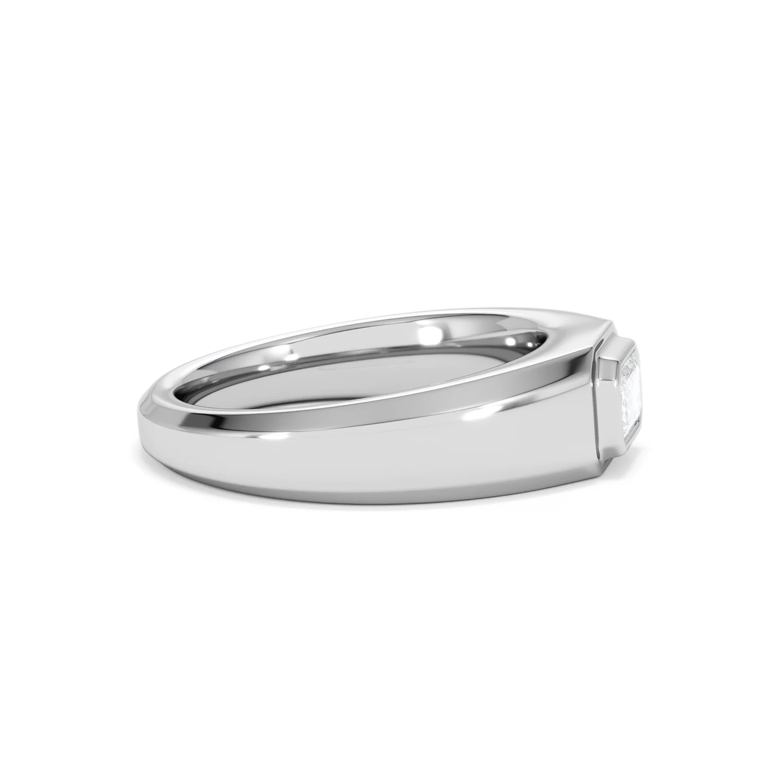Axis Men's 0.50ct Emerald Cut Lab Diamond Signet Ring in Sterling Silver - Image 26