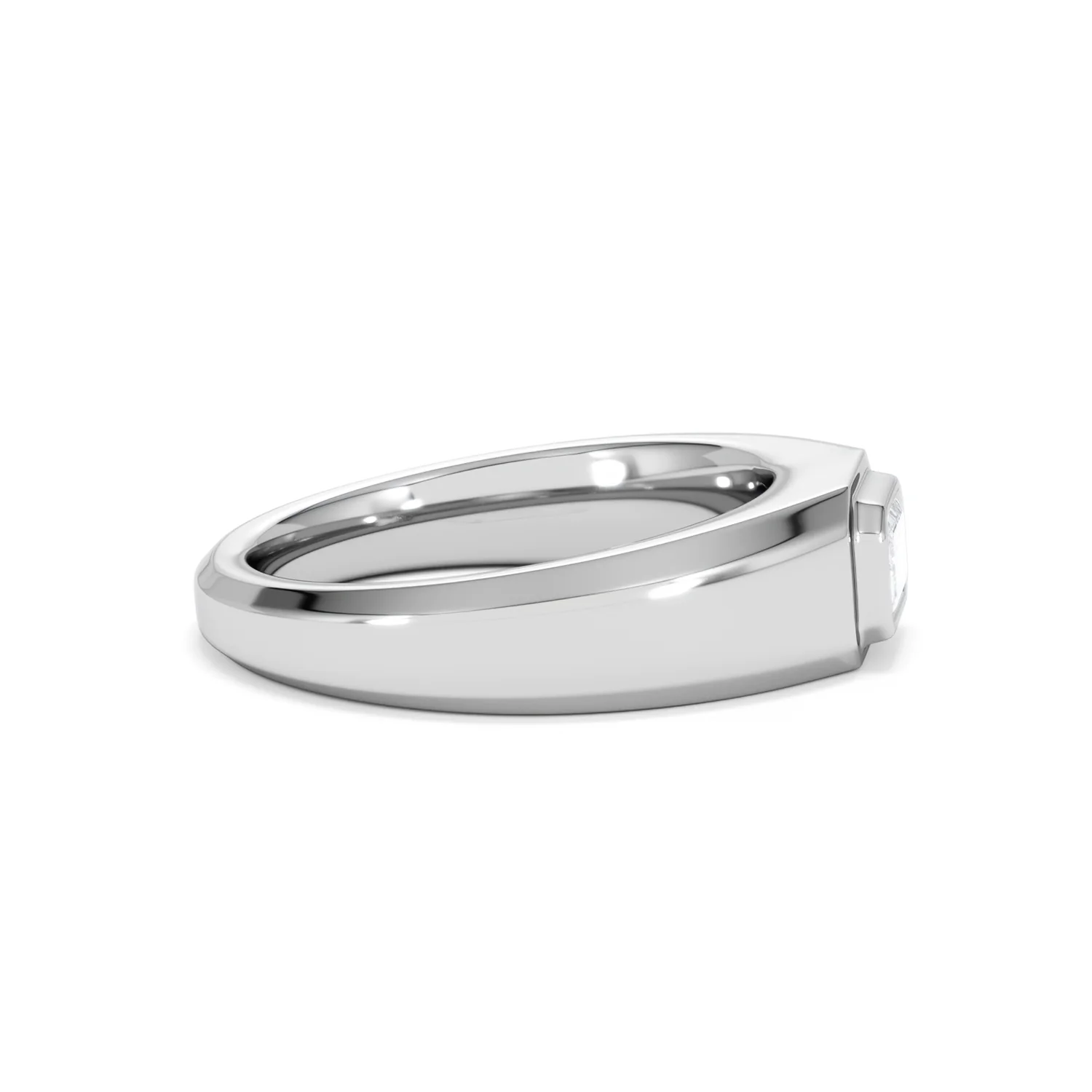 Axis Men's 0.50ct Emerald Cut Lab Diamond Signet Ring in Sterling Silver - Image 27