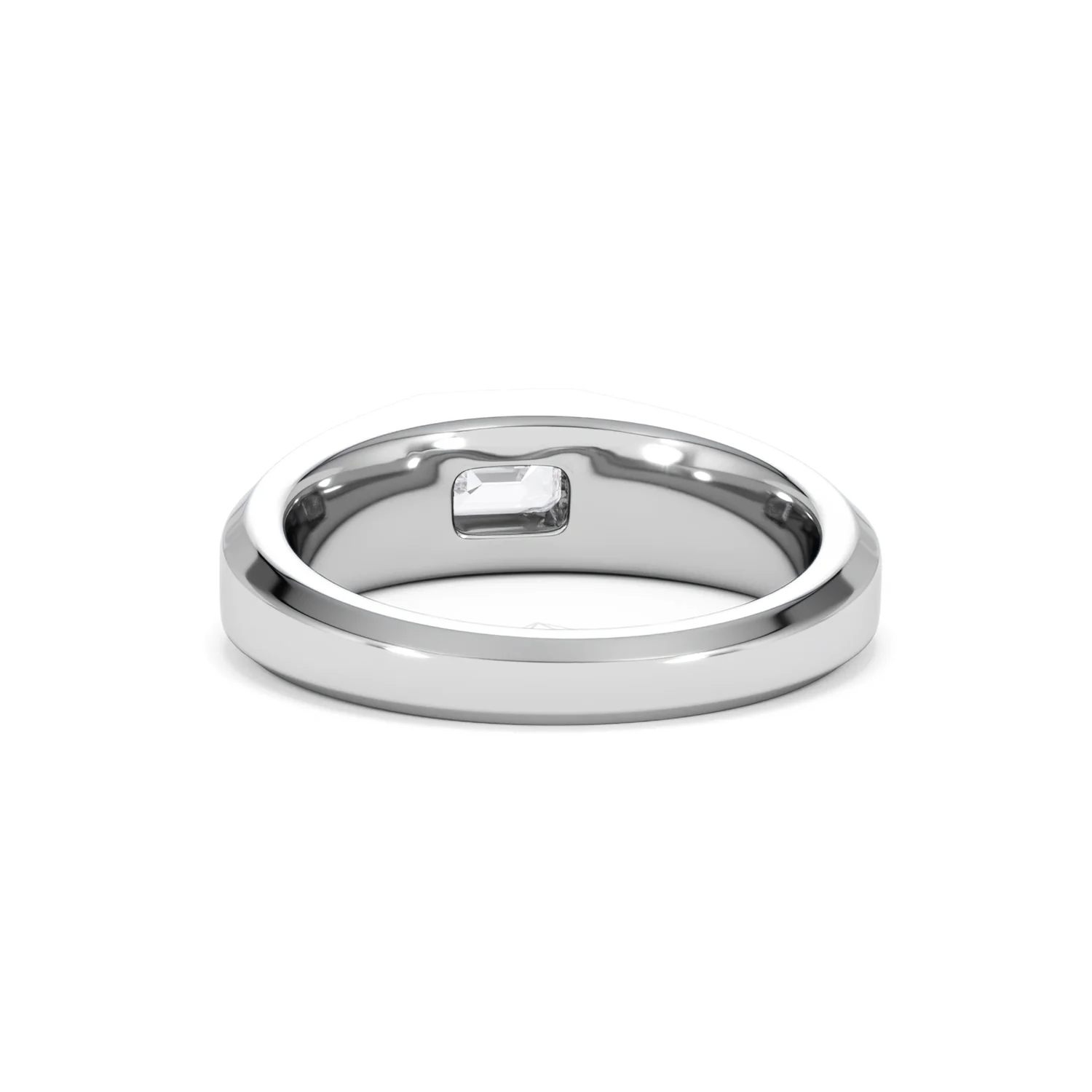 Axis Men's 0.50ct Emerald Cut Lab Diamond Signet Ring in Sterling Silver - Image 51