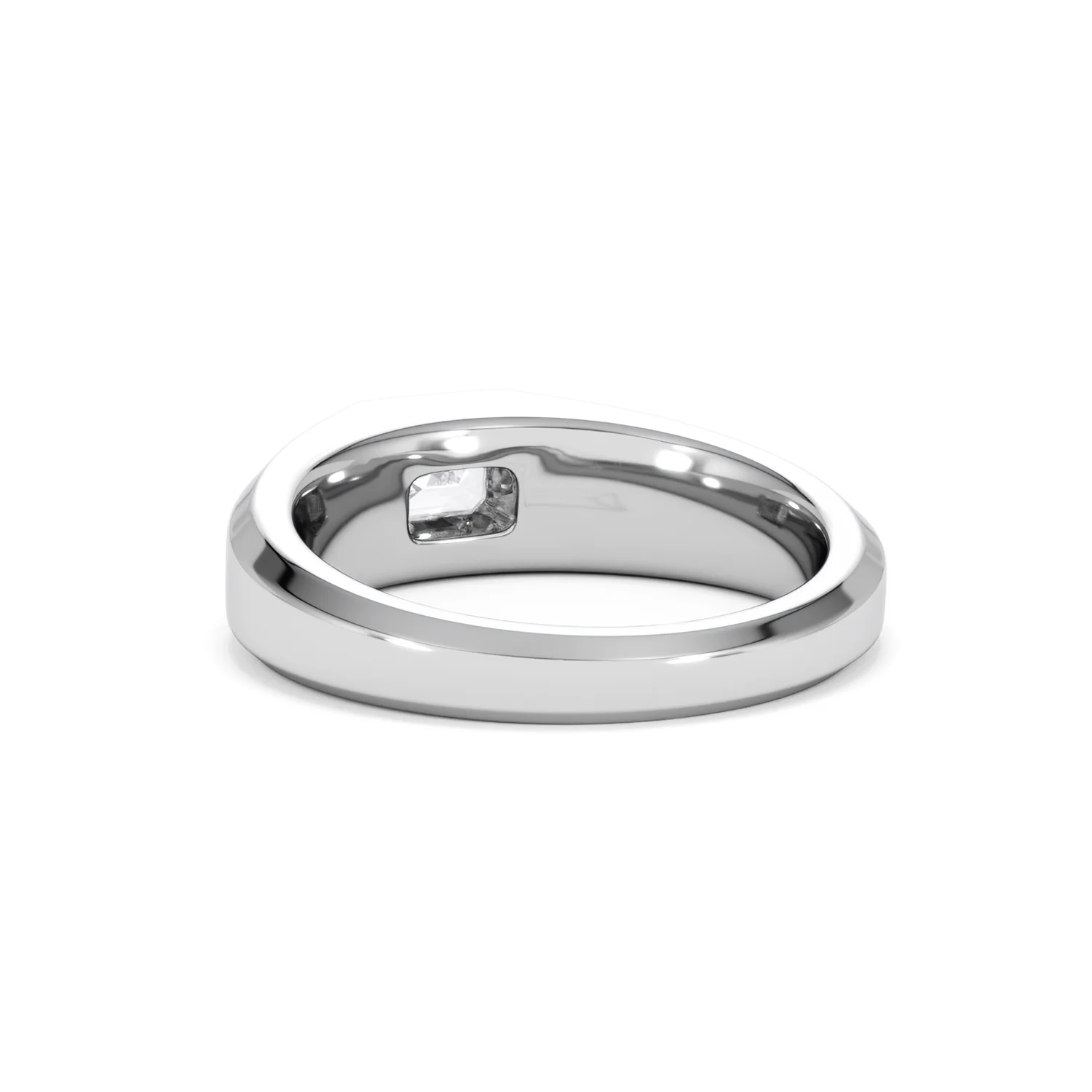 Axis Men's 0.50ct Emerald Cut Lab Diamond Signet Ring in Sterling Silver - Image 54