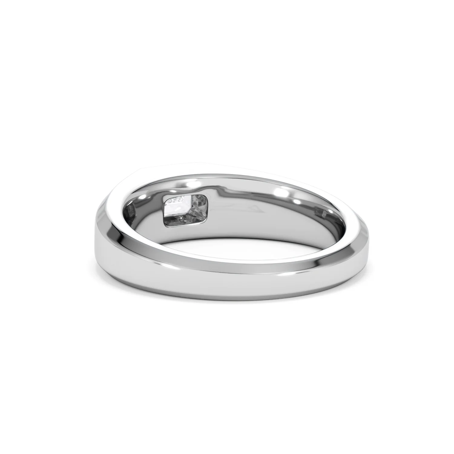 Axis Men's 0.50ct Emerald Cut Lab Diamond Signet Ring in Sterling Silver - Image 55