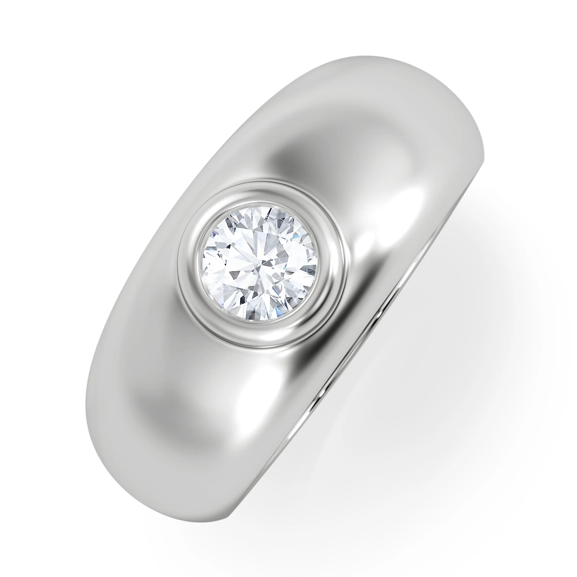 Men's Lab Diamond Signet Ring 0.50ct in 925 Silver H/SI