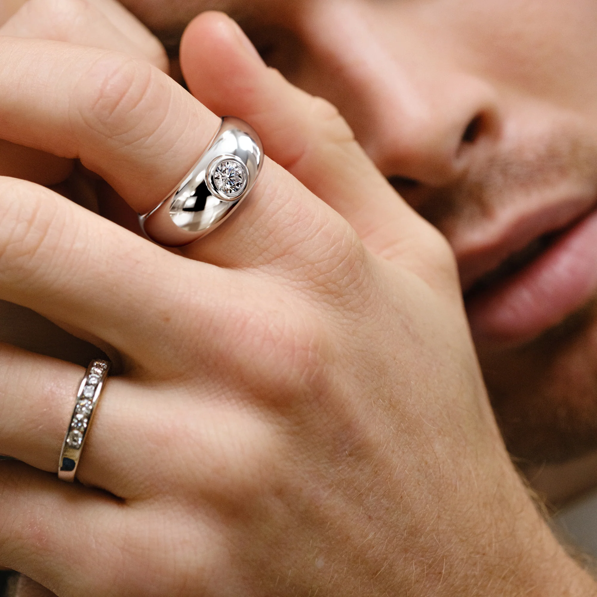Men's Lab Diamond Signet Ring 0.50ct in 925 Silver H/SI - Image 2