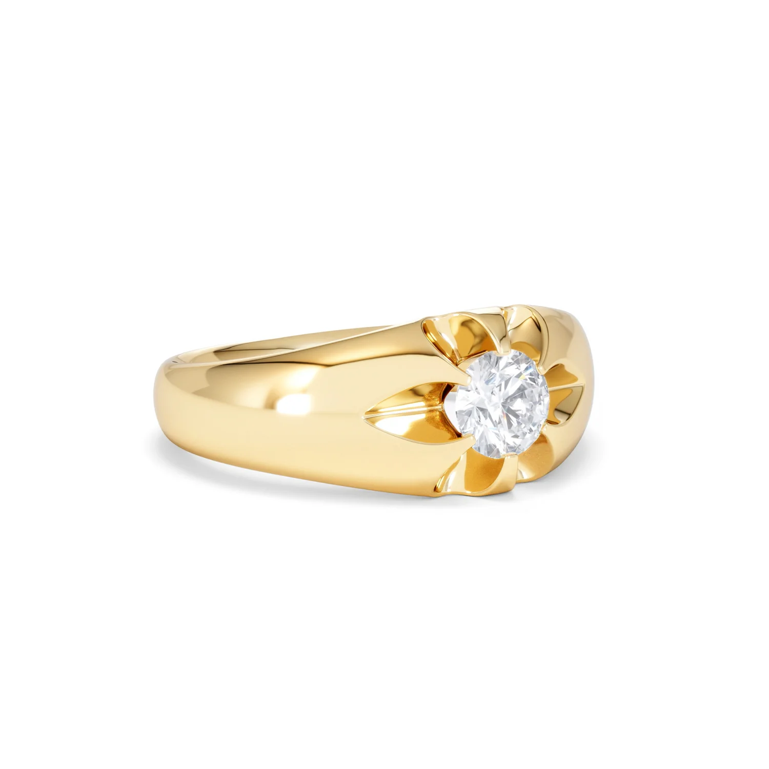 Men's Lab Diamond Signet Ring 0.50ct Round Cut in 18K Gold Vermeil - Image 15