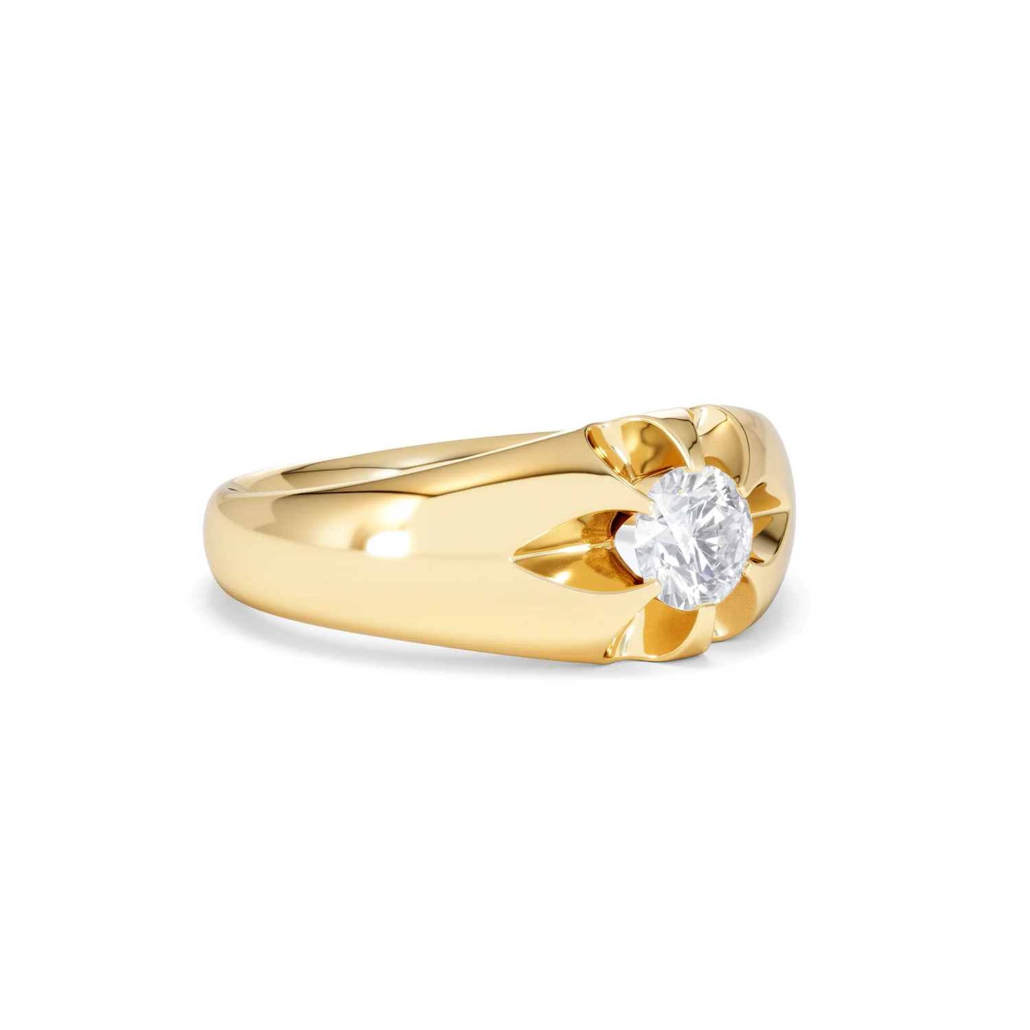 Men's Lab Diamond Signet Ring 0.50ct Round Cut in 18K Gold Vermeil - Image 16