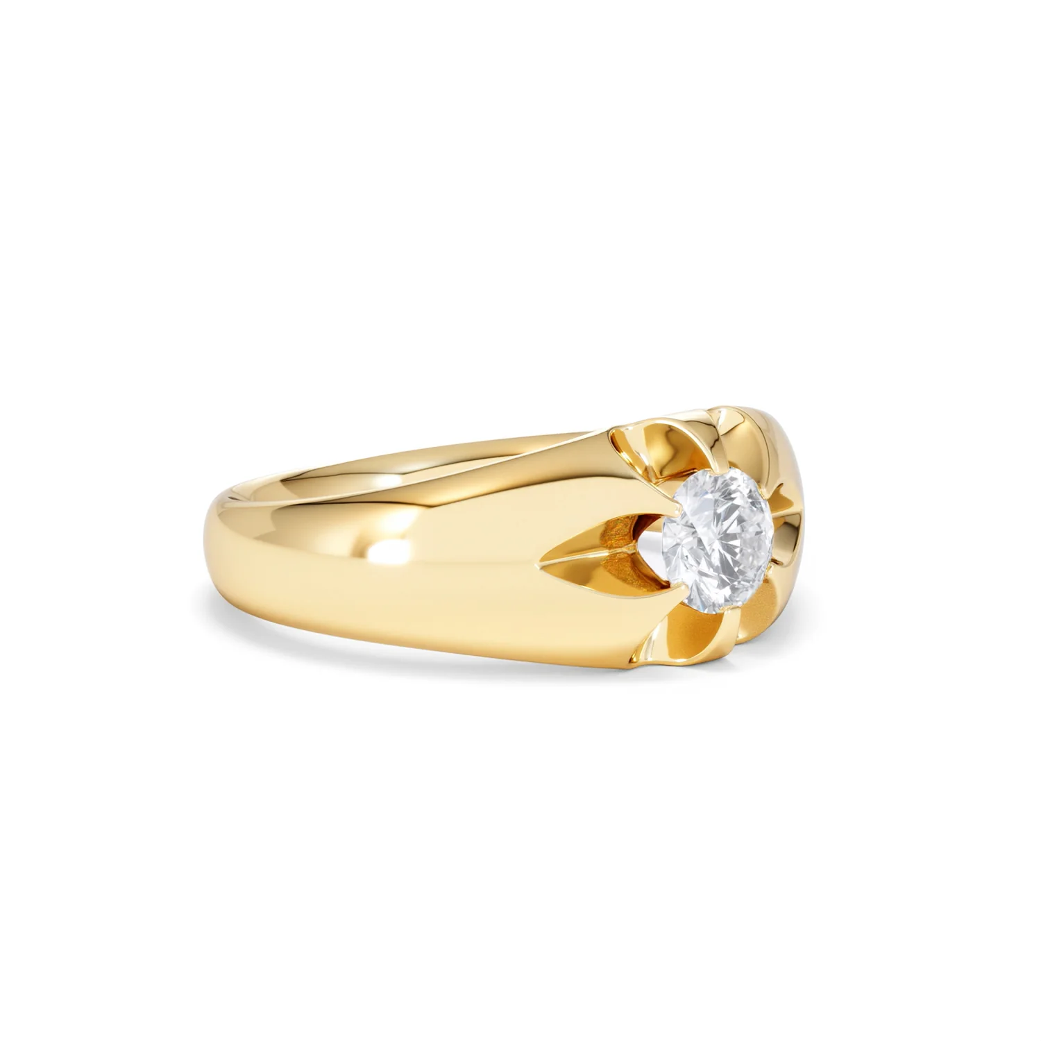 Men's Lab Diamond Signet Ring 0.50ct Round Cut in 18K Gold Vermeil - Image 17