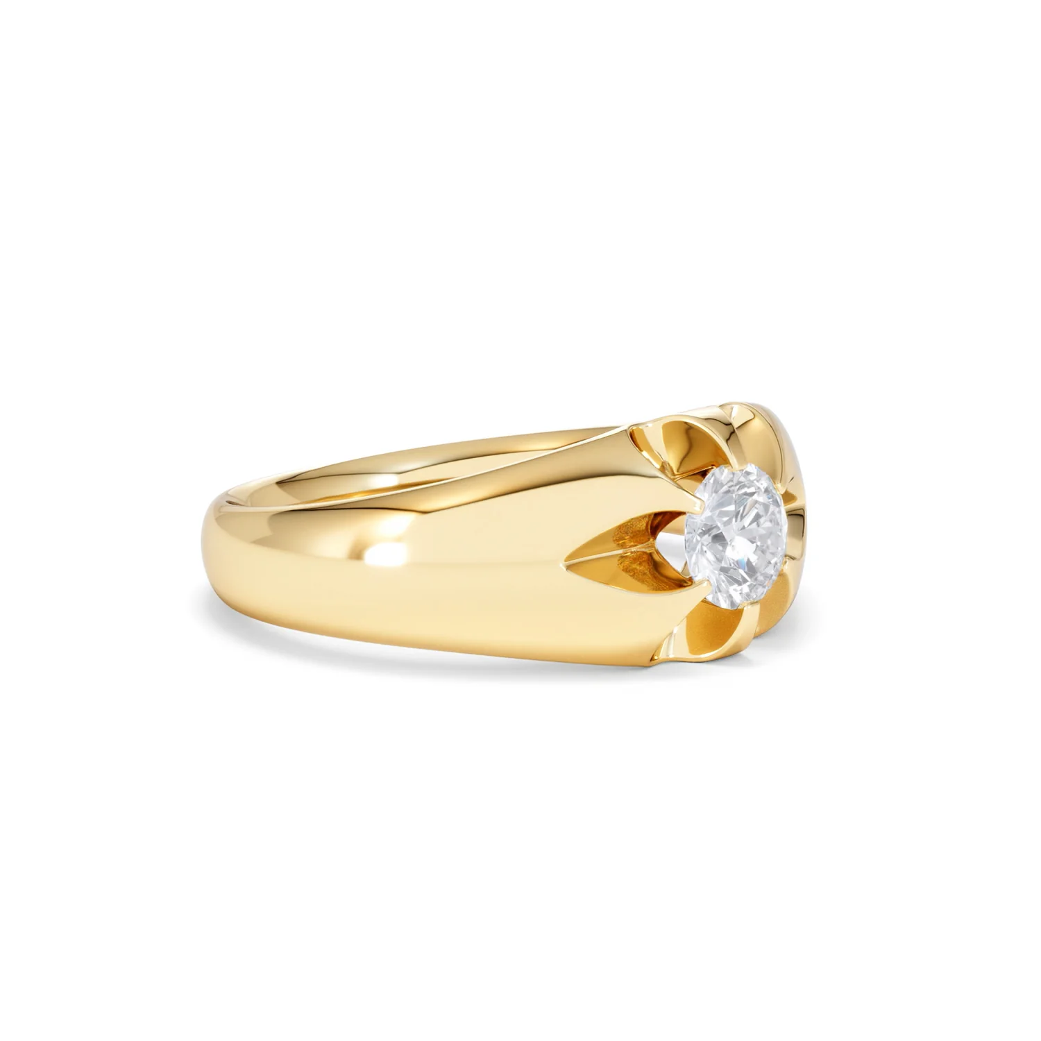 Men's Lab Diamond Signet Ring 0.50ct Round Cut in 18K Gold Vermeil - Image 18