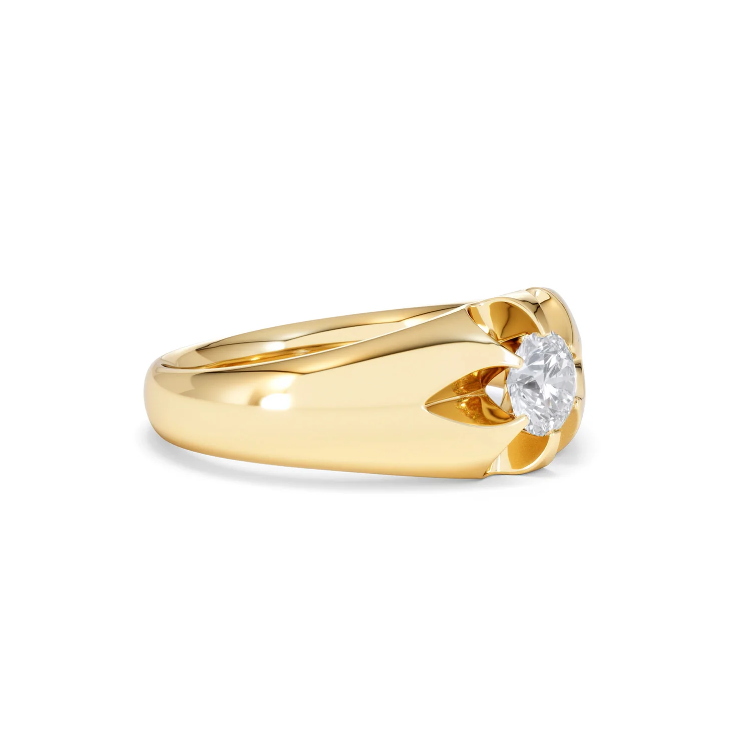 Men's Lab Diamond Signet Ring 0.50ct Round Cut in 18K Gold Vermeil - Image 19