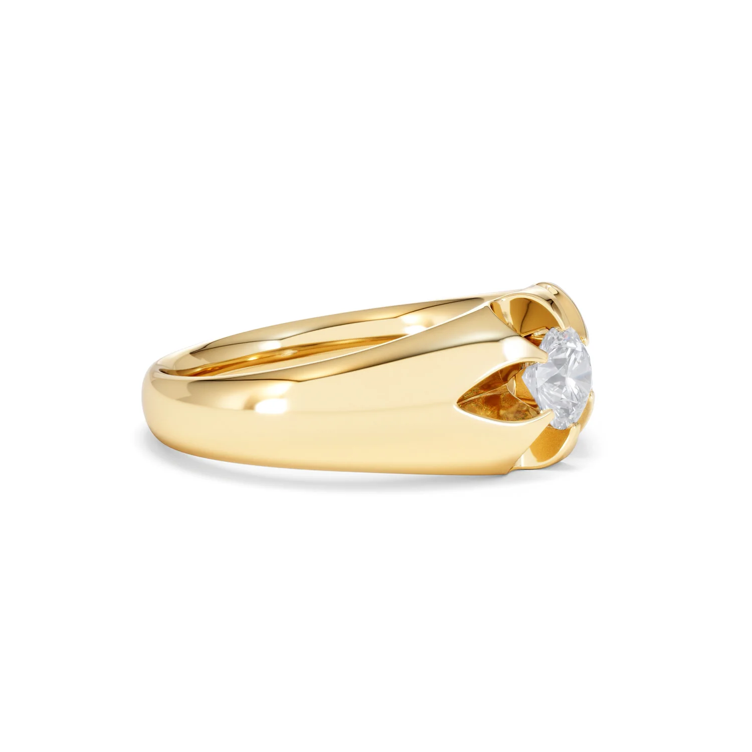 Men's Lab Diamond Signet Ring 0.50ct Round Cut in 18K Gold Vermeil - Image 21