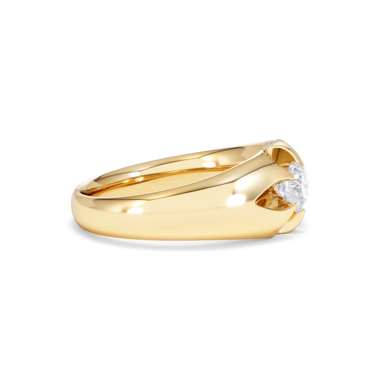 Men's Lab Diamond Signet Ring 0.50ct Round Cut in 18K Gold Vermeil - Image 24