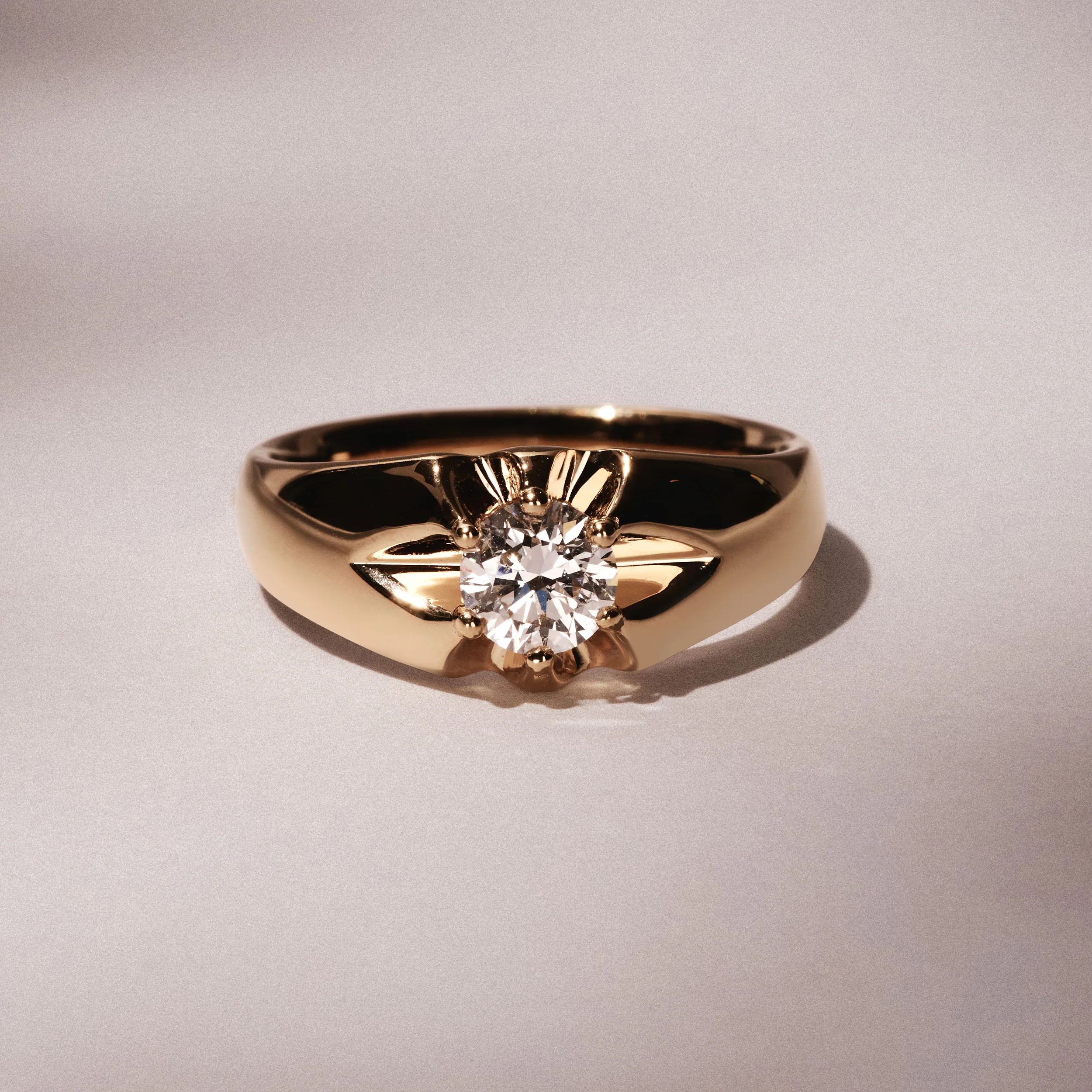 Men's Lab Diamond Signet Ring 0.50ct Round Cut in 18K Gold Vermeil - Image 6