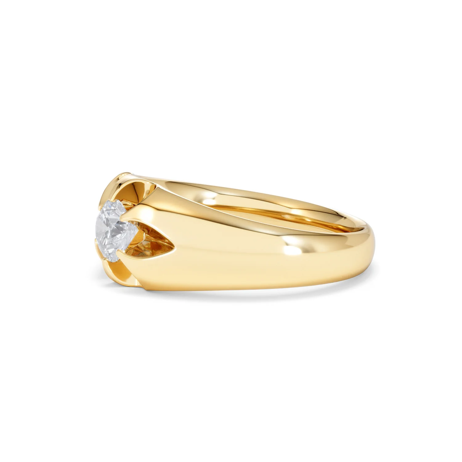 Men's Lab Diamond Signet Ring 0.50ct Round Cut in 18K Gold Vermeil - Image 74