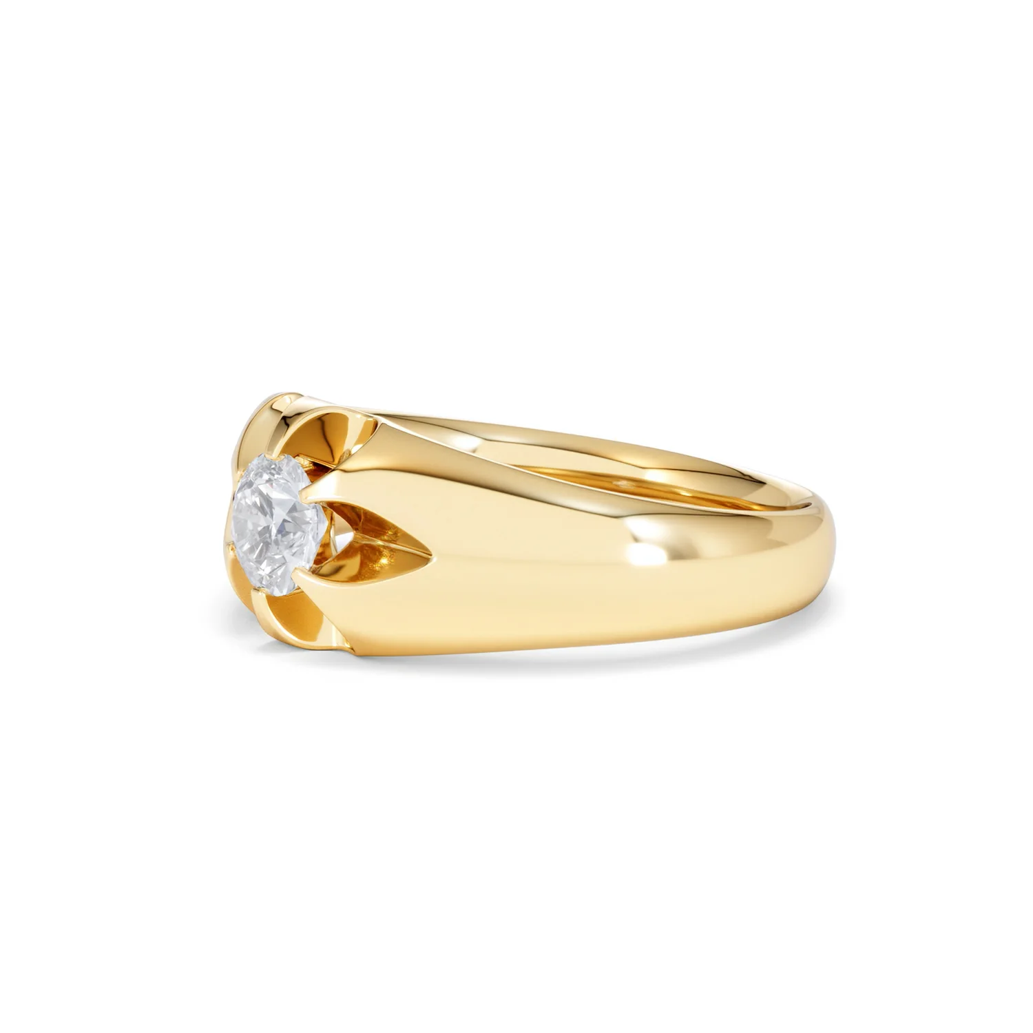 Men's Lab Diamond Signet Ring 0.50ct Round Cut in 18K Gold Vermeil - Image 76