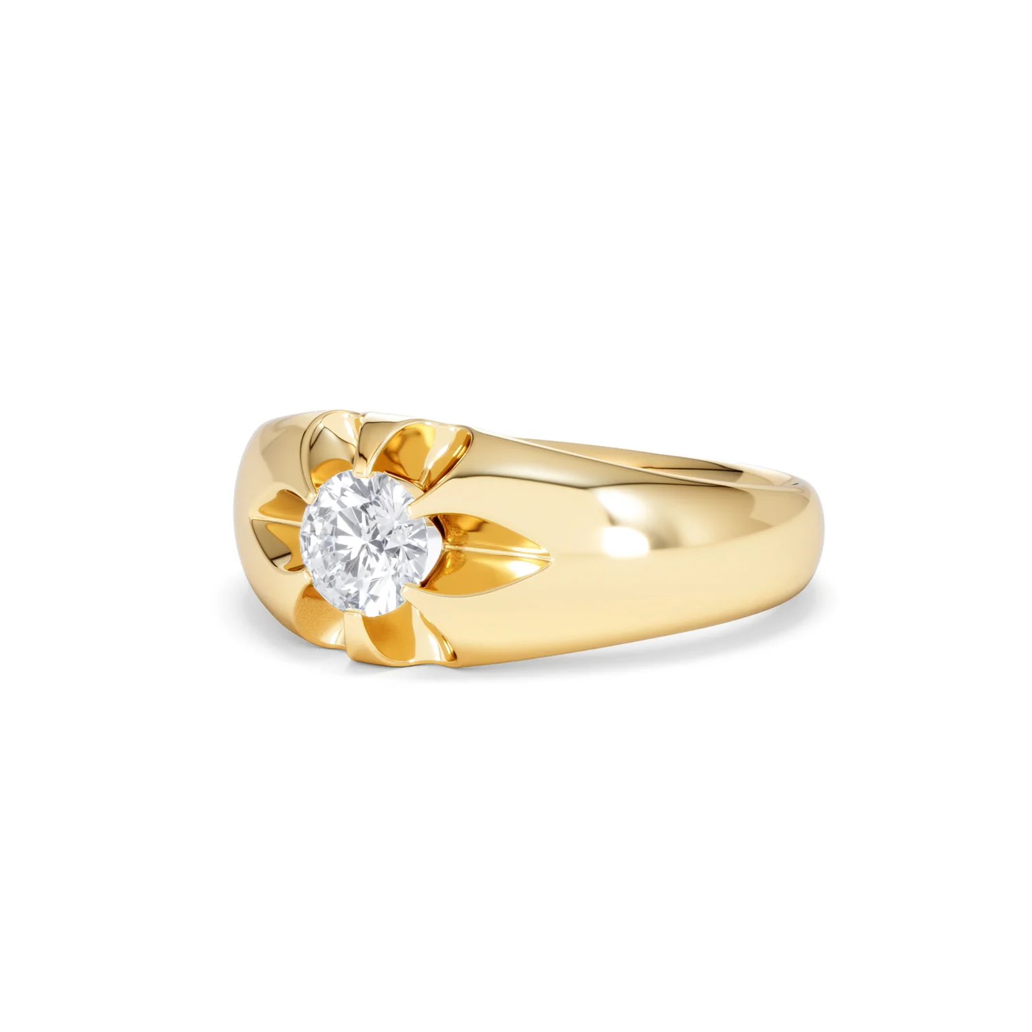 Men's Lab Diamond Signet Ring 0.50ct Round Cut in 18K Gold Vermeil - Image 81