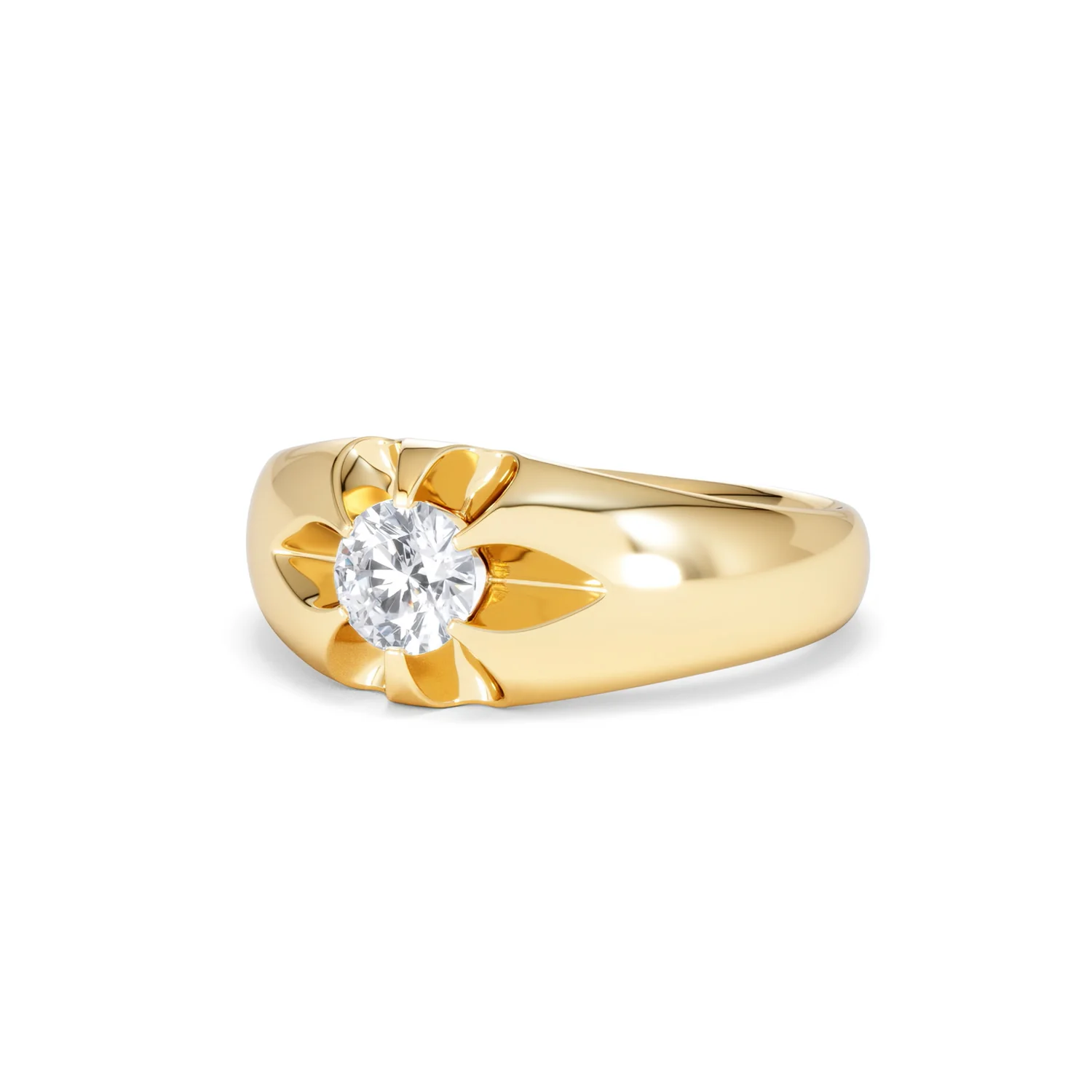Men's Lab Diamond Signet Ring 0.50ct Round Cut in 18K Gold Vermeil - Image 82