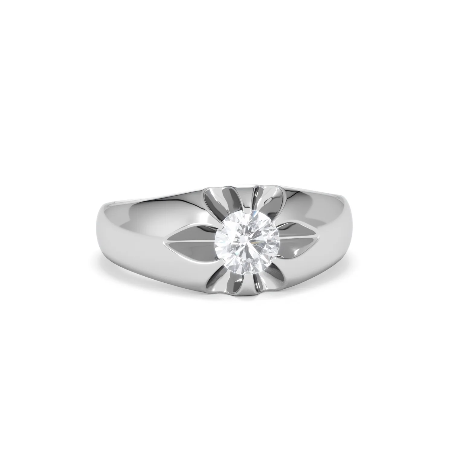 Men's Lab Diamond Signet Ring 0.50ct Round Cut in 925 Silver - Image 10