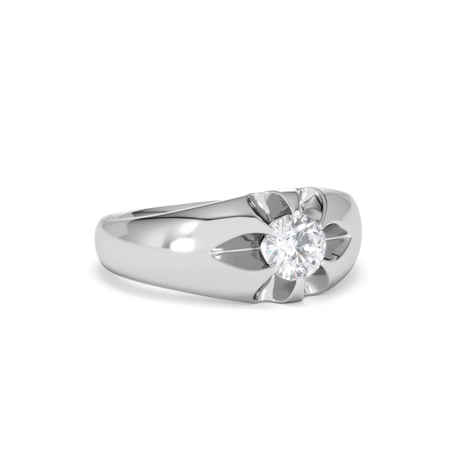 Men's Lab Diamond Signet Ring 0.50ct Round Cut in 925 Silver - Image 14
