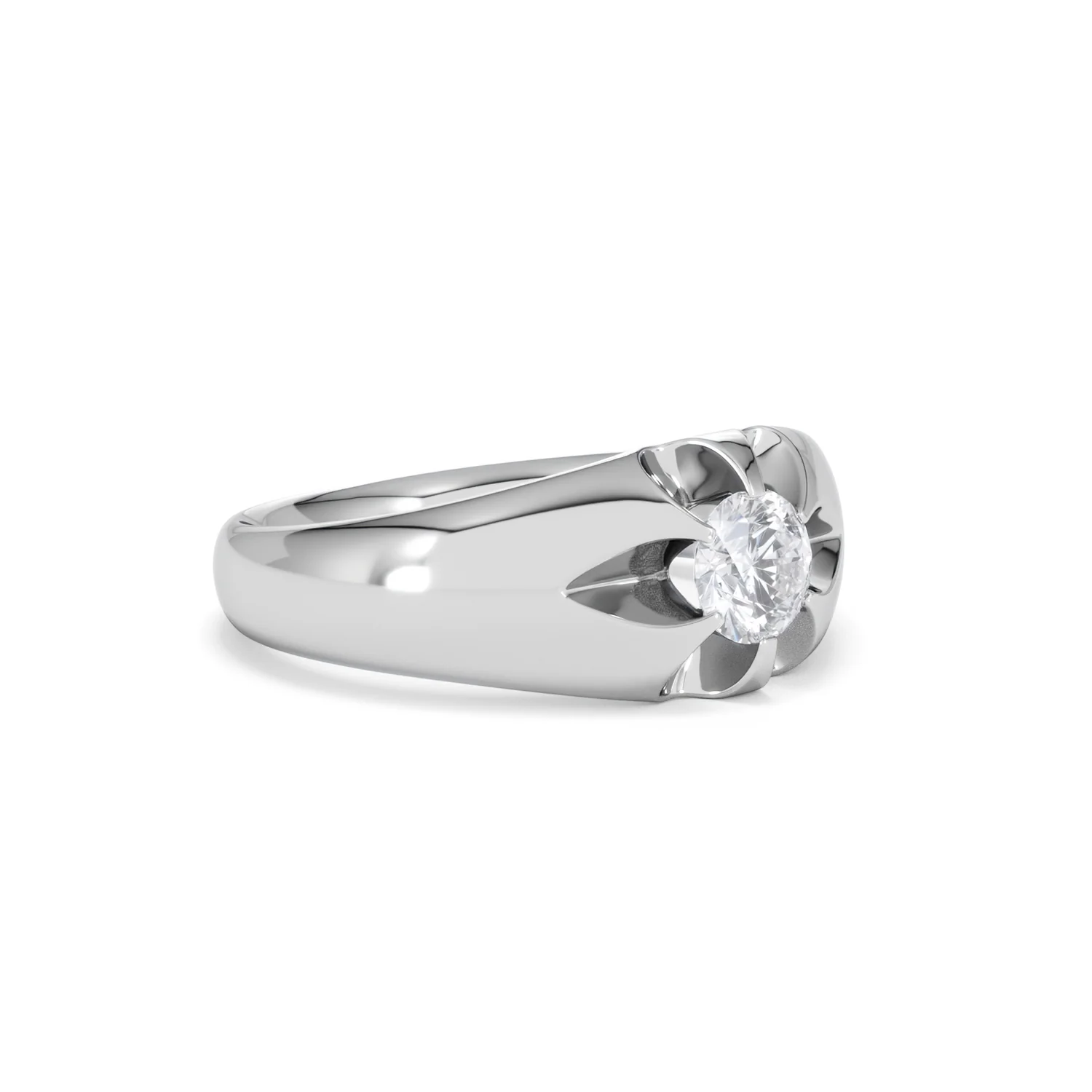 Men's Lab Diamond Signet Ring 0.50ct Round Cut in 925 Silver - Image 17