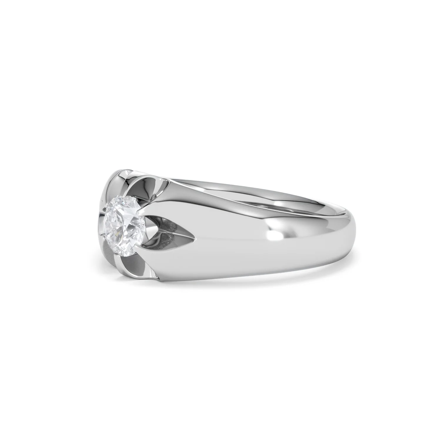 Men's Lab Diamond Signet Ring 0.50ct Round Cut in 925 Silver - Image 77