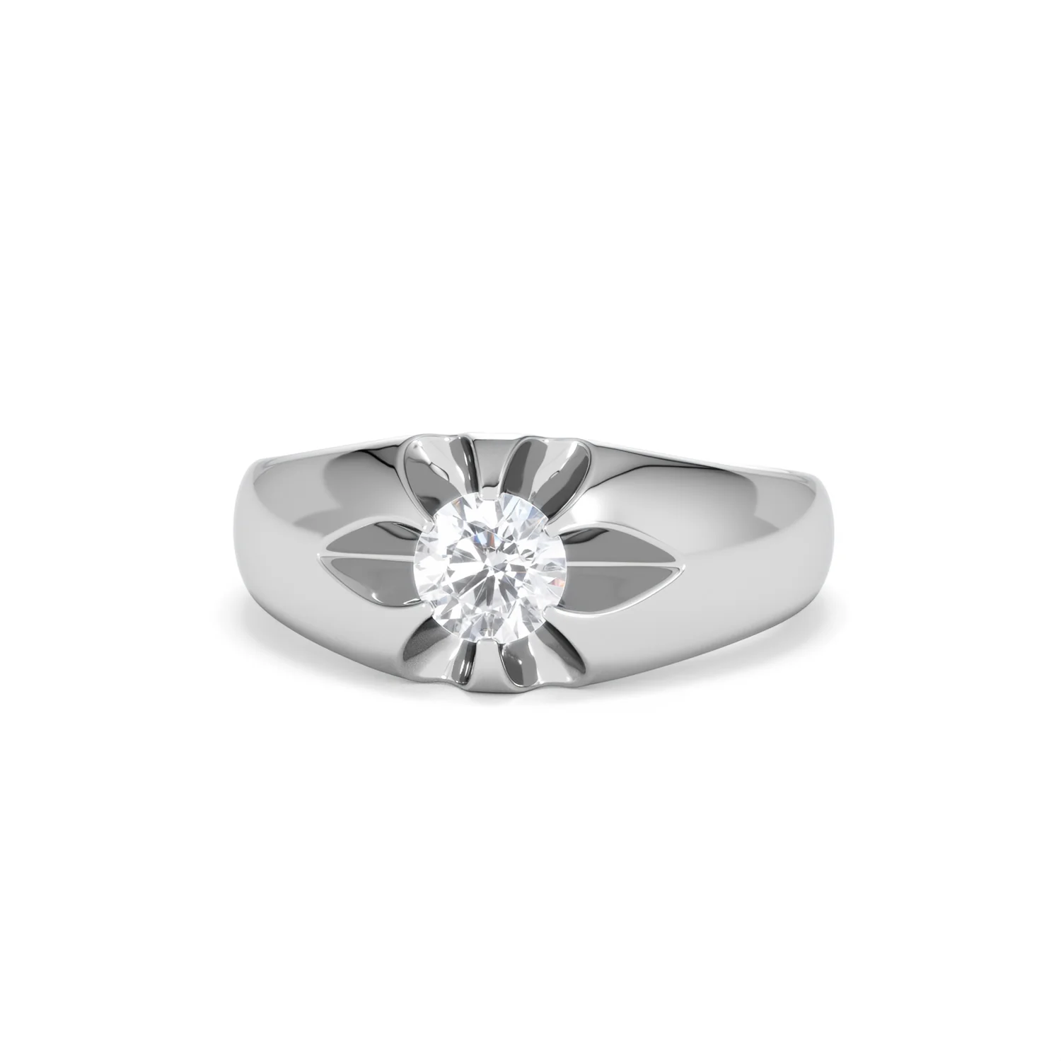 Men's Lab Diamond Signet Ring 0.50ct Round Cut in 925 Silver - Image 86