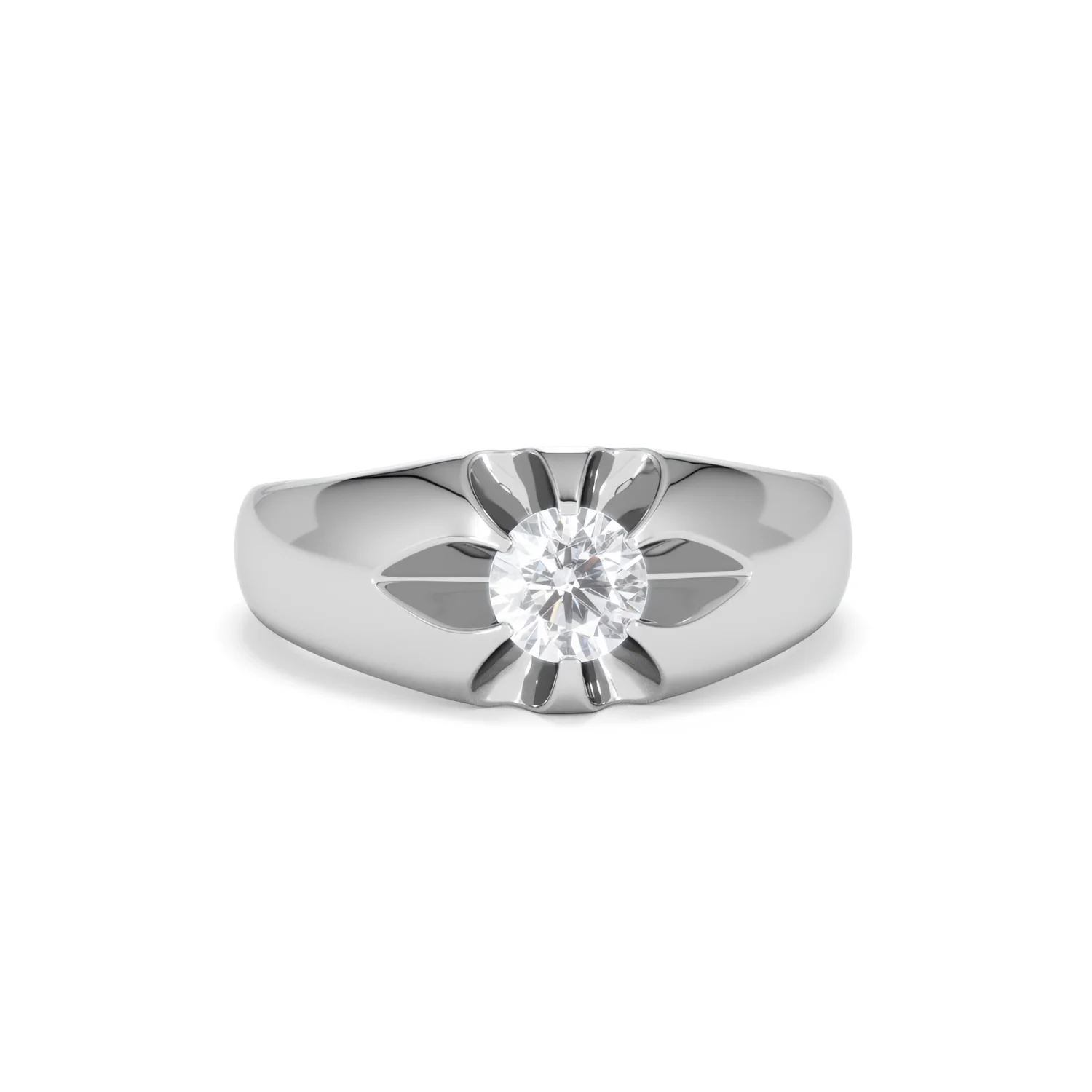 Men's Lab Diamond Signet Ring 0.50ct Round Cut in 925 Silver - Image 9