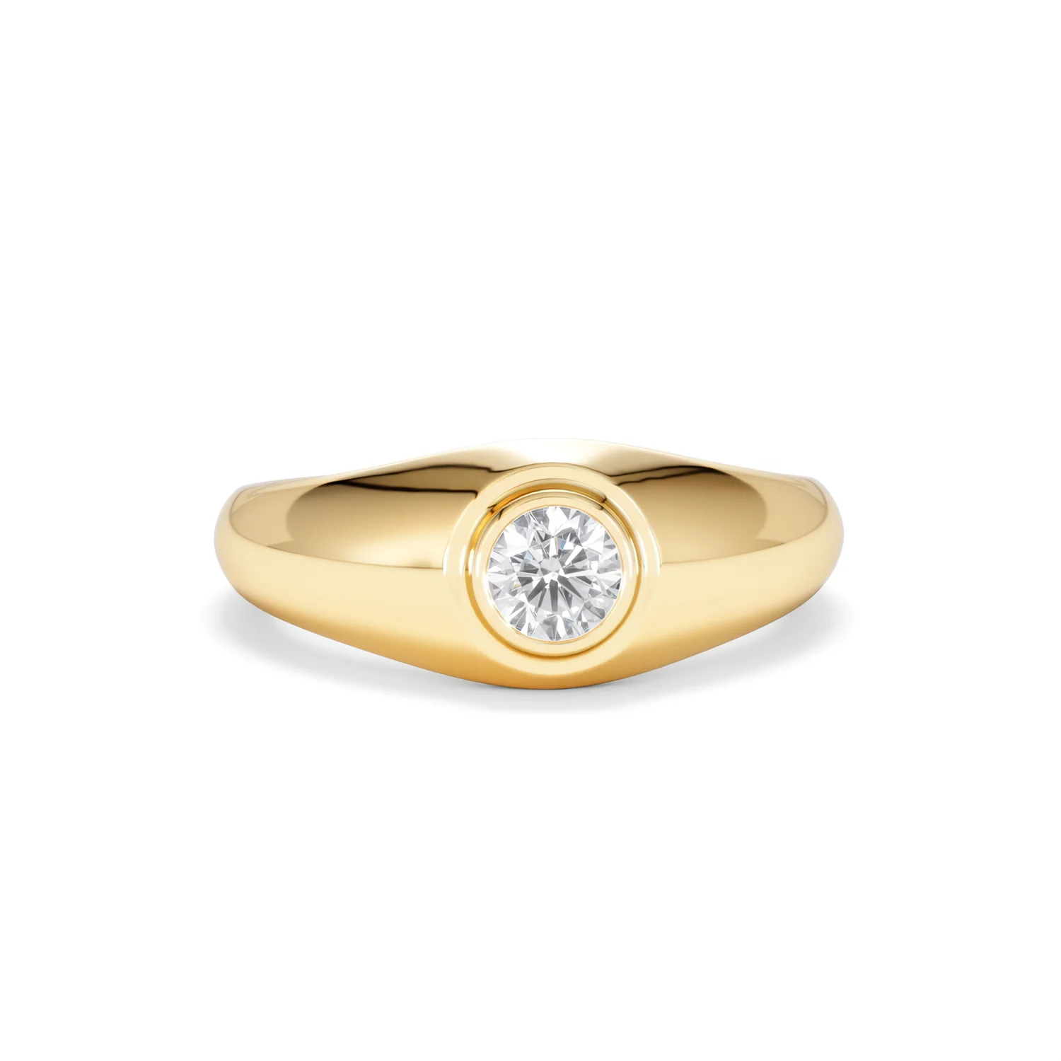 Axis Men's 0.50ct Round Cut Lab Diamond Signet Ring in 18K Gold Vermeil - Image 10