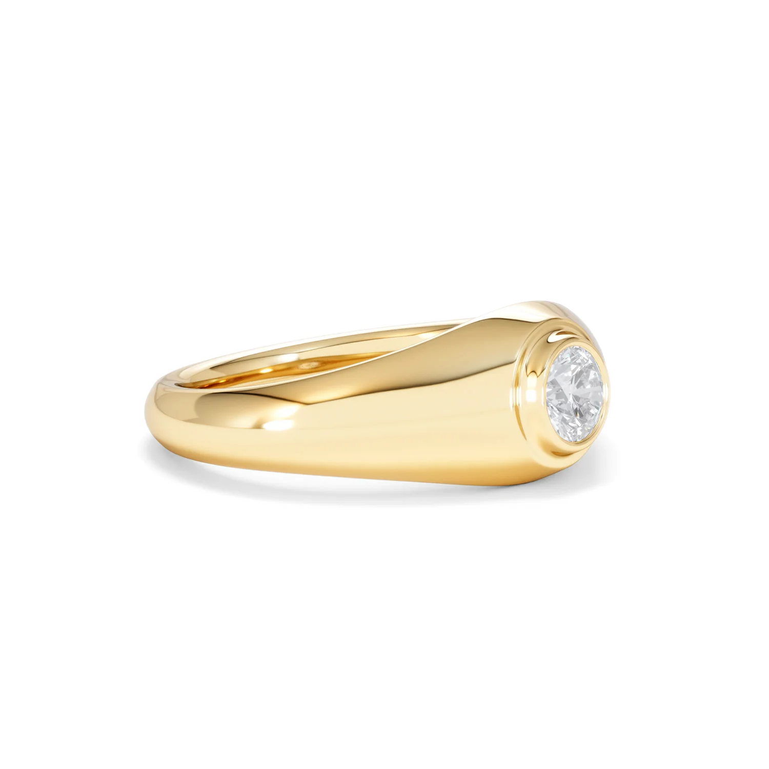 Axis Men's 0.50ct Round Cut Lab Diamond Signet Ring in 18K Gold Vermeil - Image 20