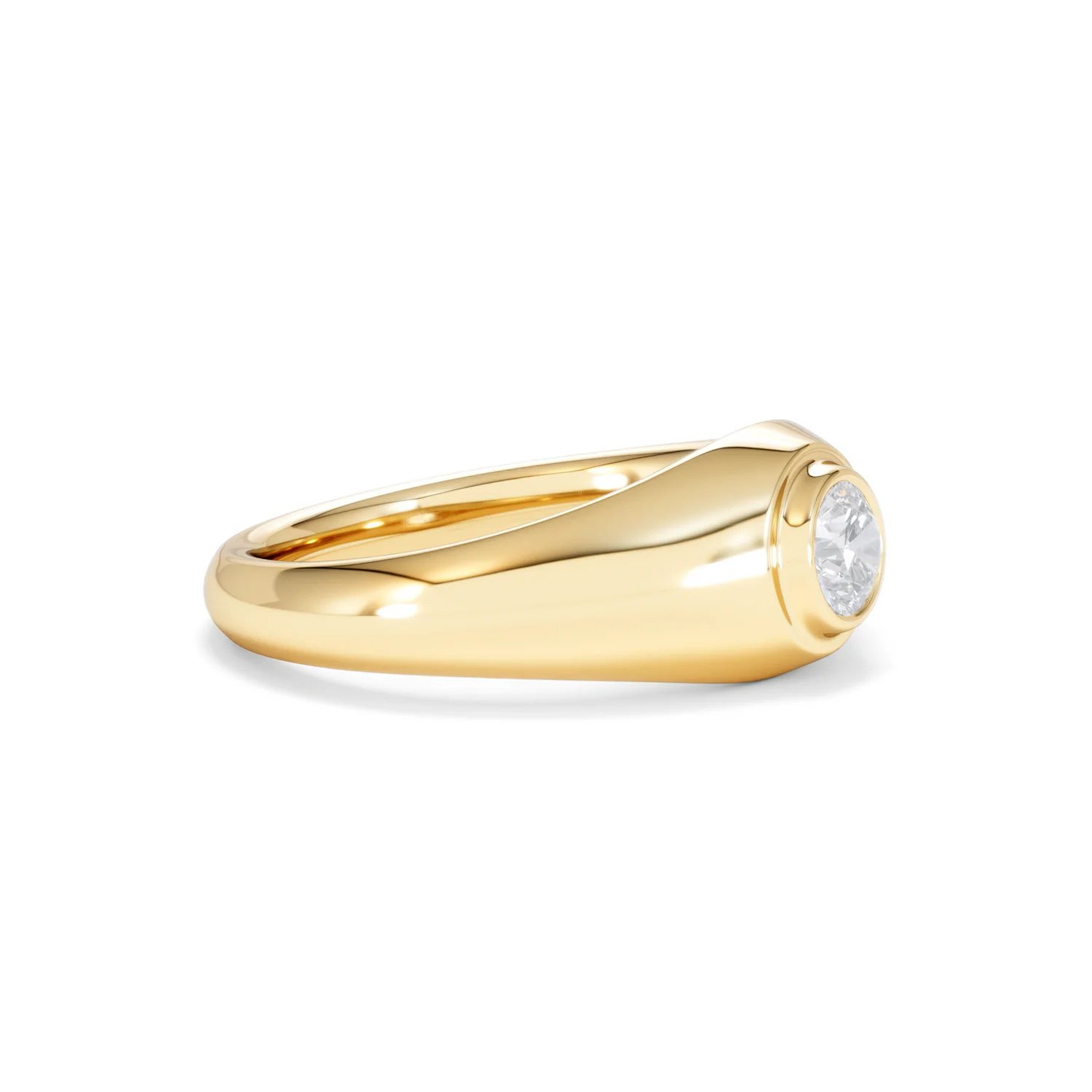 Axis Men's 0.50ct Round Cut Lab Diamond Signet Ring in 18K Gold Vermeil - Image 22