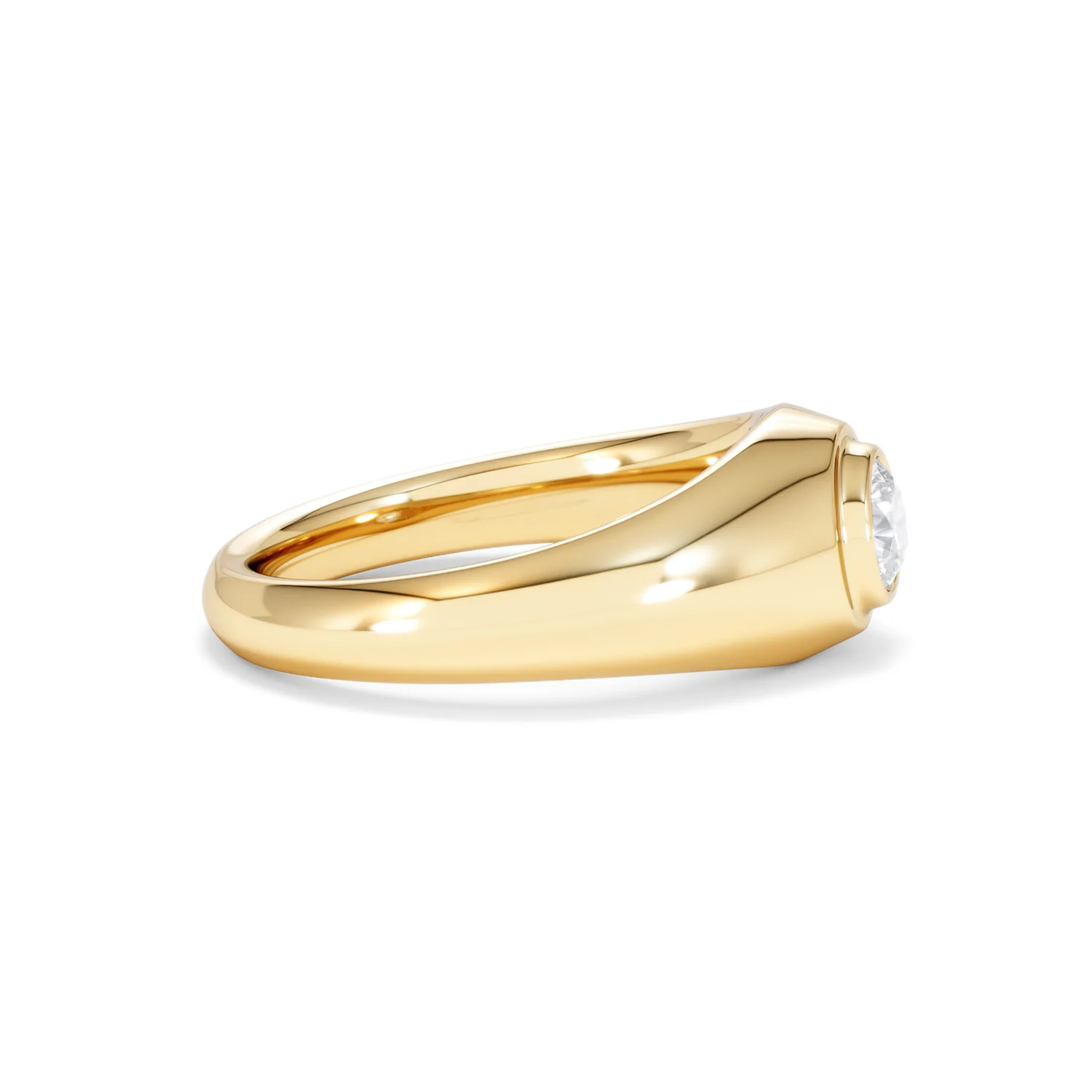 Axis Men's 0.50ct Round Cut Lab Diamond Signet Ring in 18K Gold Vermeil - Image 26