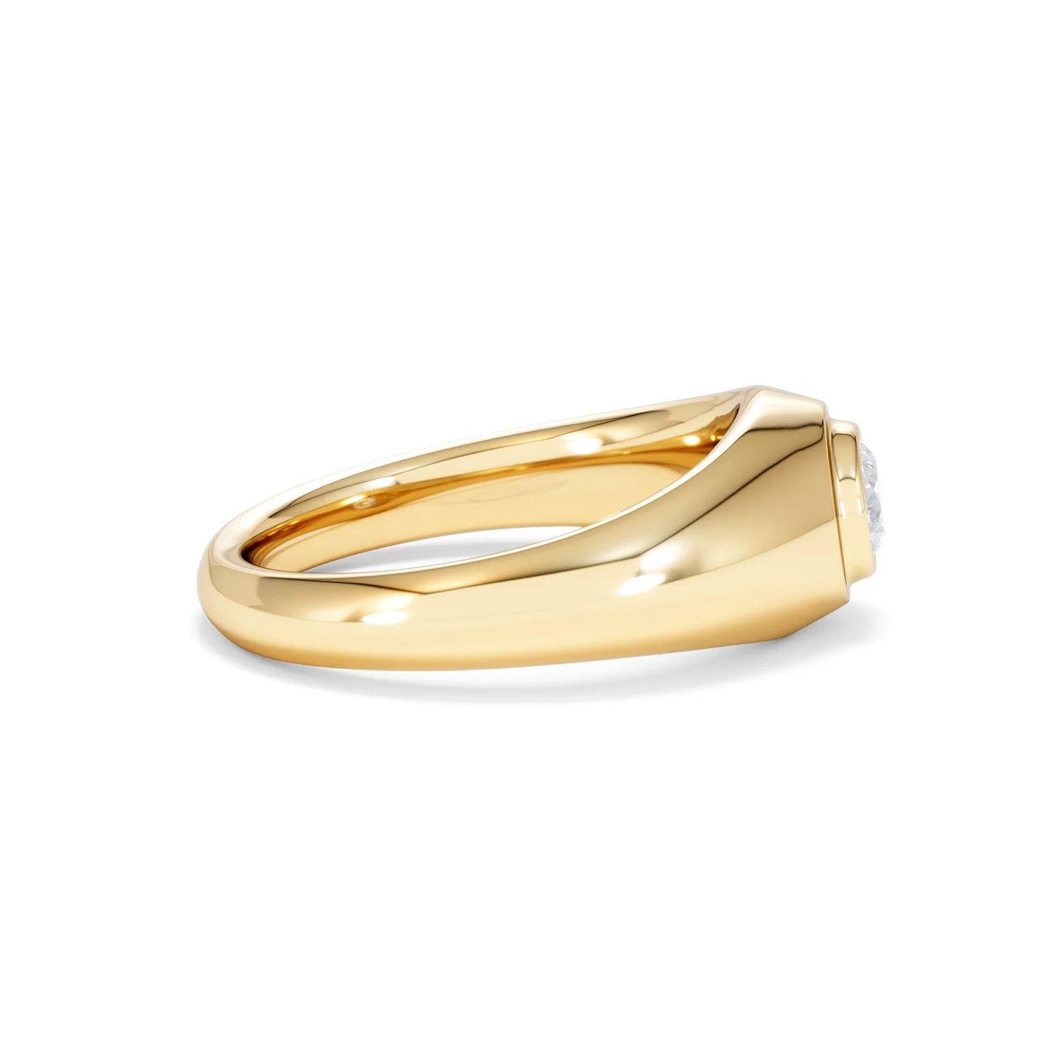 Axis Men's 0.50ct Round Cut Lab Diamond Signet Ring in 18K Gold Vermeil - Image 28