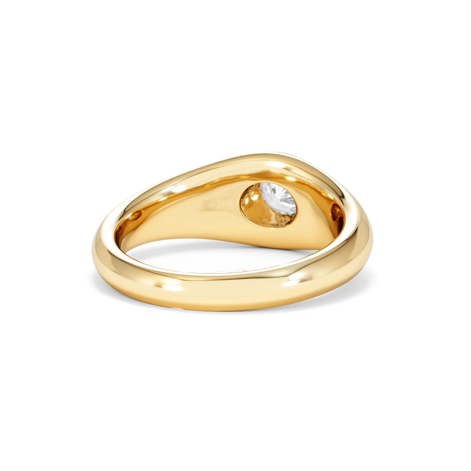 Axis Men's 0.50ct Round Cut Lab Diamond Signet Ring in 18K Gold Vermeil - Image 44