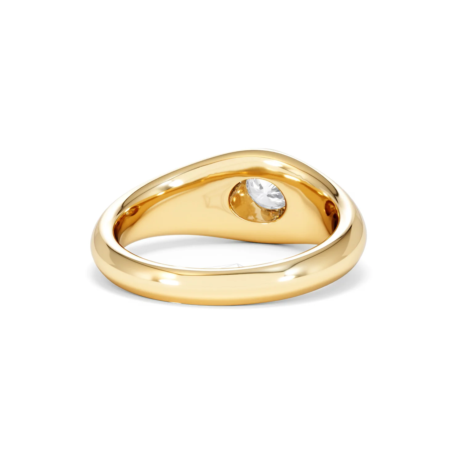 Axis Men's 0.50ct Round Cut Lab Diamond Signet Ring in 18K Gold Vermeil - Image 45