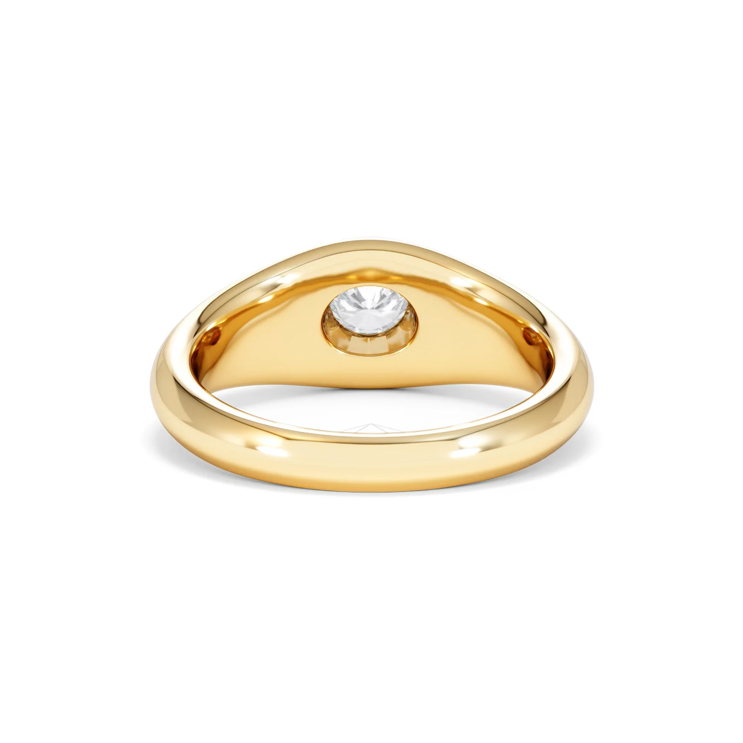 Axis Men's 0.50ct Round Cut Lab Diamond Signet Ring in 18K Gold Vermeil - Image 49