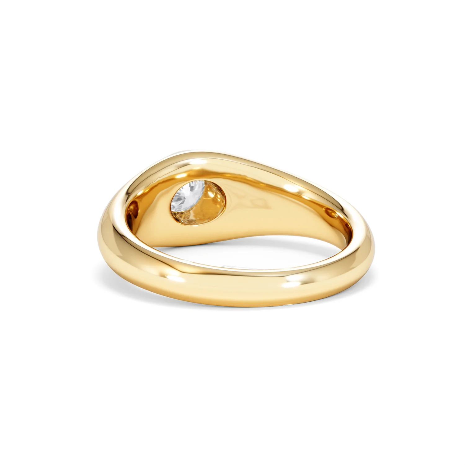 Axis Men's 0.50ct Round Cut Lab Diamond Signet Ring in 18K Gold Vermeil - Image 54