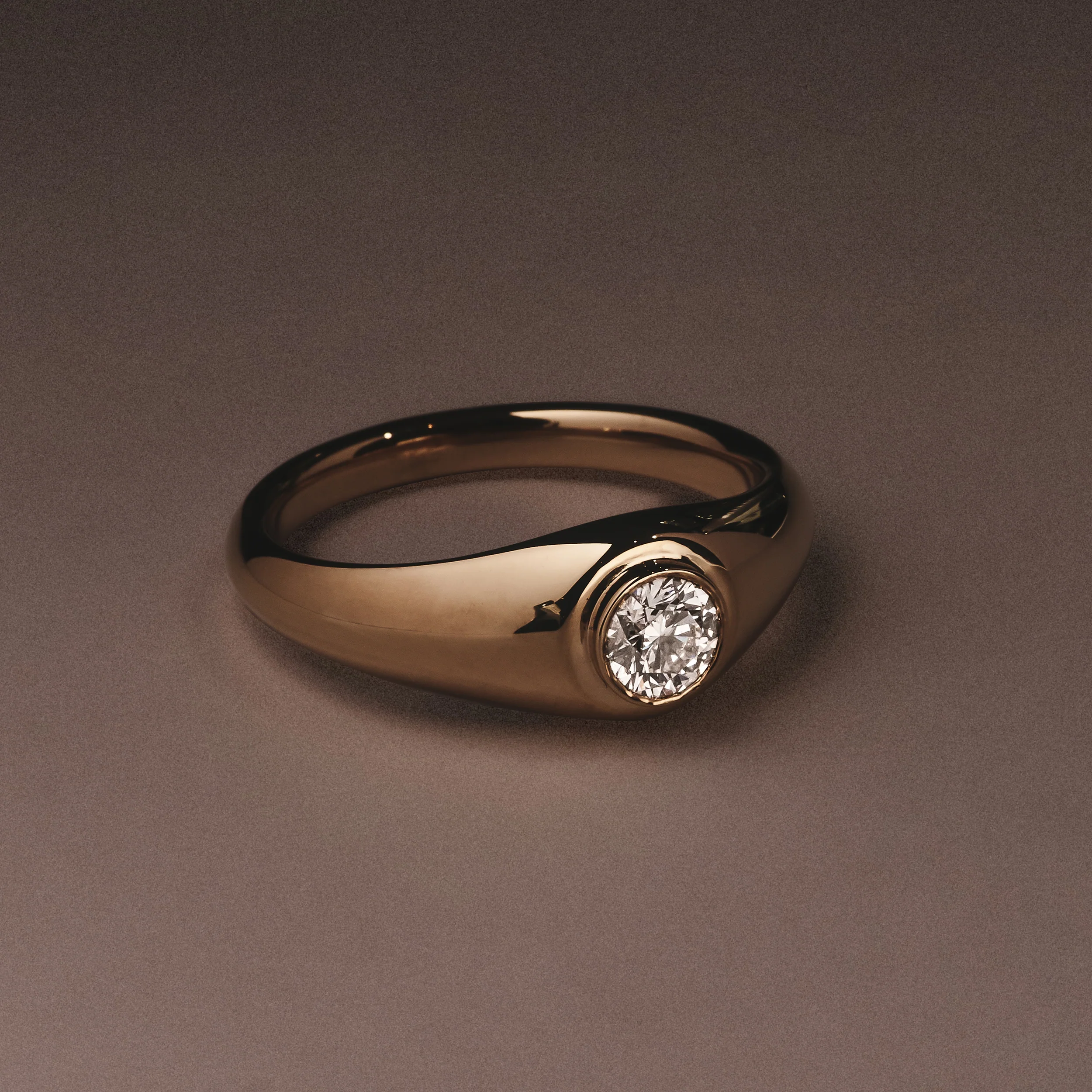 Axis Men's 0.50ct Round Cut Lab Diamond Signet Ring in 18K Gold Vermeil - Image 7