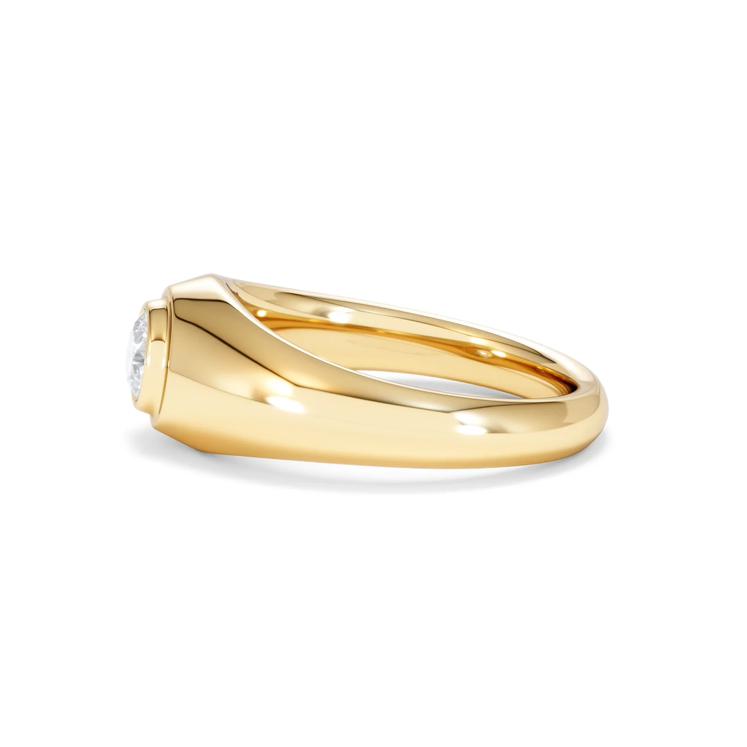 Axis Men's 0.50ct Round Cut Lab Diamond Signet Ring in 18K Gold Vermeil - Image 71