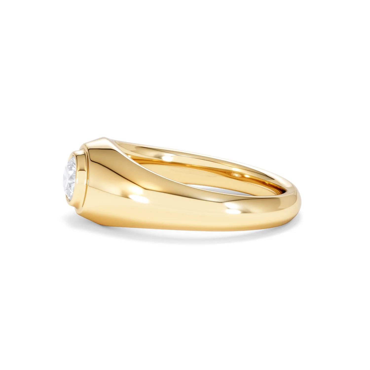 Axis Men's 0.50ct Round Cut Lab Diamond Signet Ring in 18K Gold Vermeil - Image 72