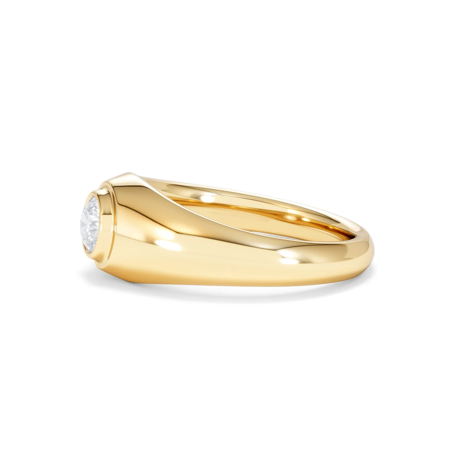 Axis Men's 0.50ct Round Cut Lab Diamond Signet Ring in 18K Gold Vermeil - Image 73