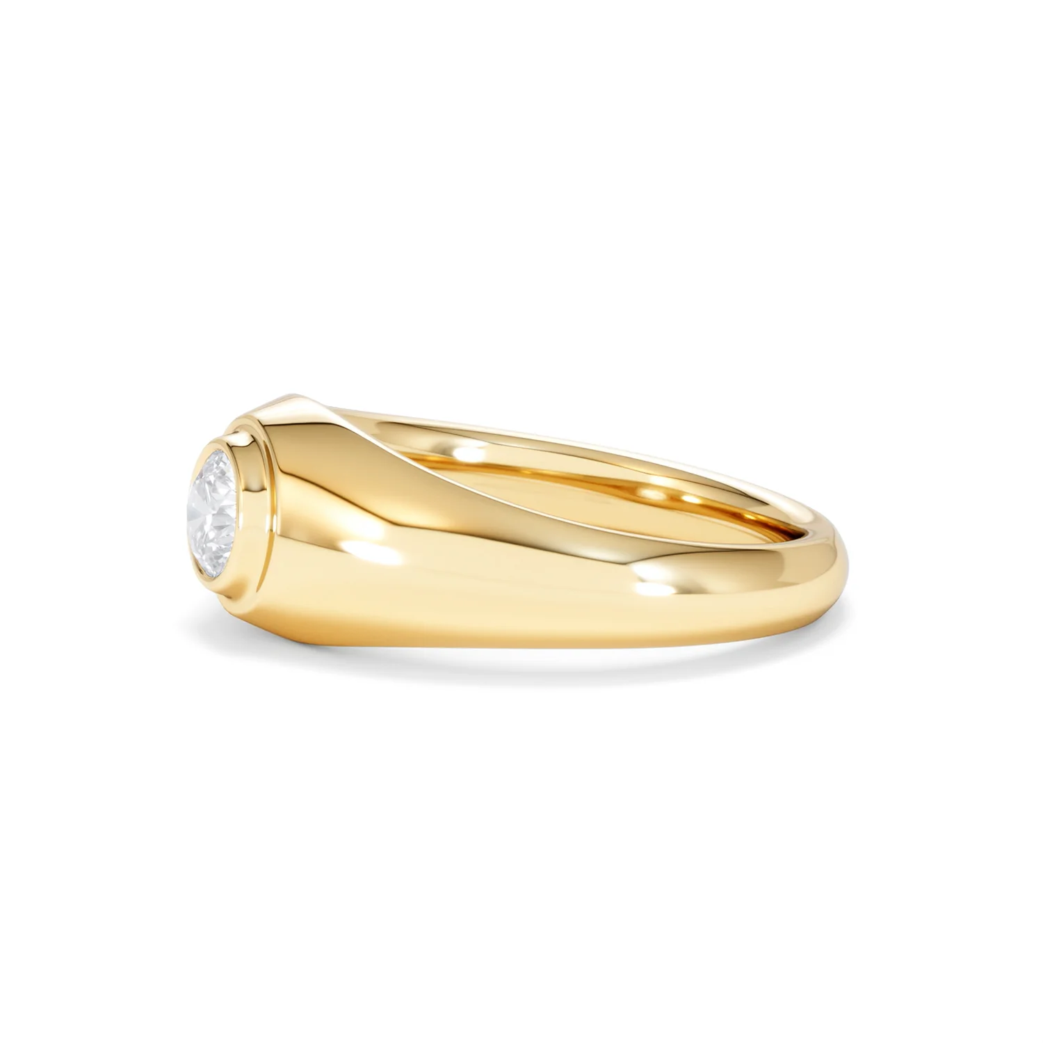 Axis Men's 0.50ct Round Cut Lab Diamond Signet Ring in 18K Gold Vermeil - Image 74
